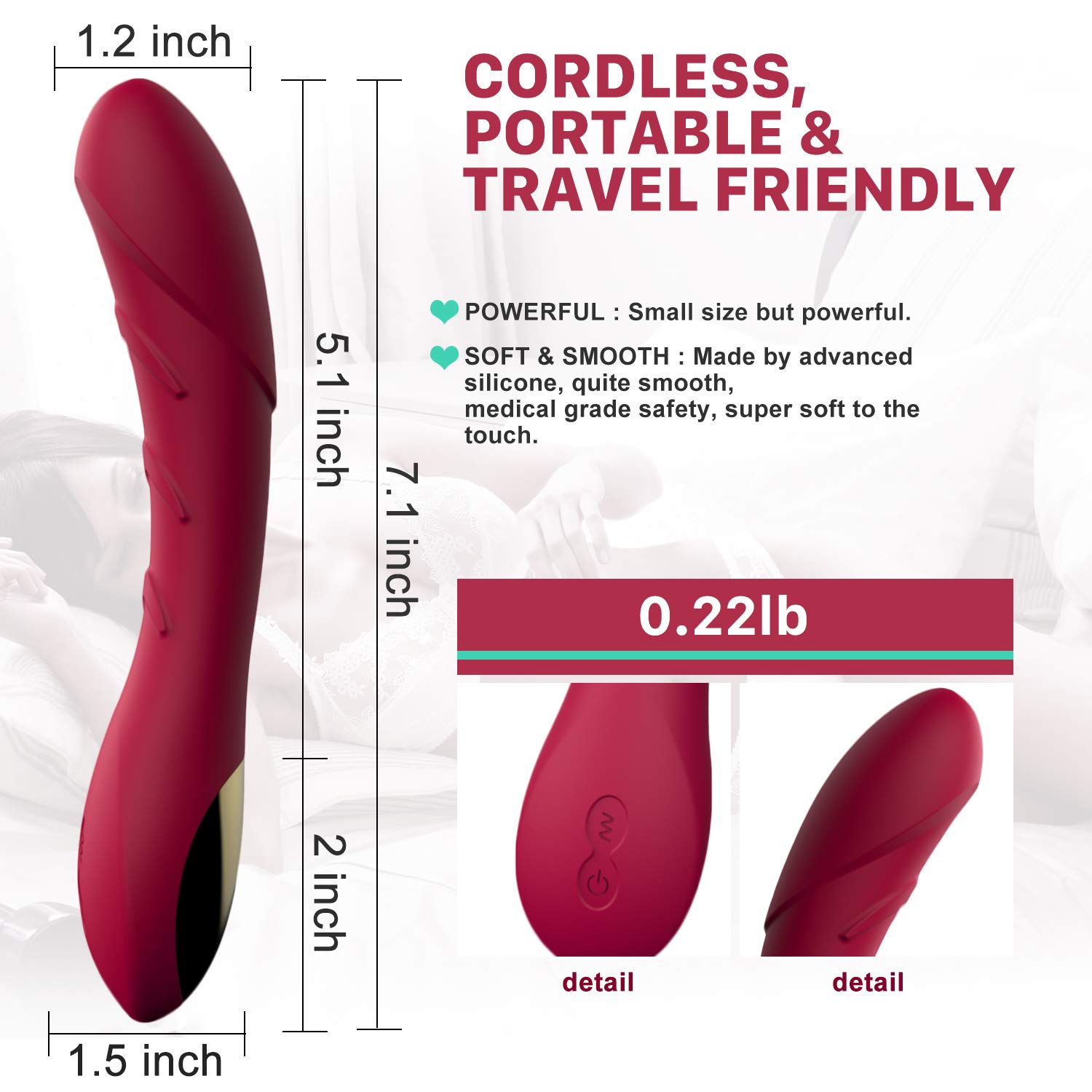Powerful Silent Clitoral Vibrator for Women - YICOCO Rechargeable G-Spot & Anal Stimulator with 12 Vibration Modes, Ultra Soft Silicone - Perfect for Couples Play & Solo Pleasure