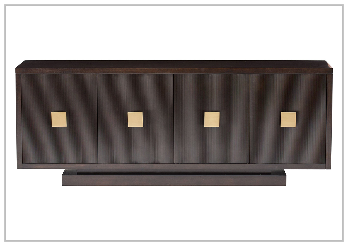 Boulevard Buffet Table with Walnut Veneers & Ebonized Finish - Stylish Sideboard for Dining Room, Living Room, or Entryway Storage