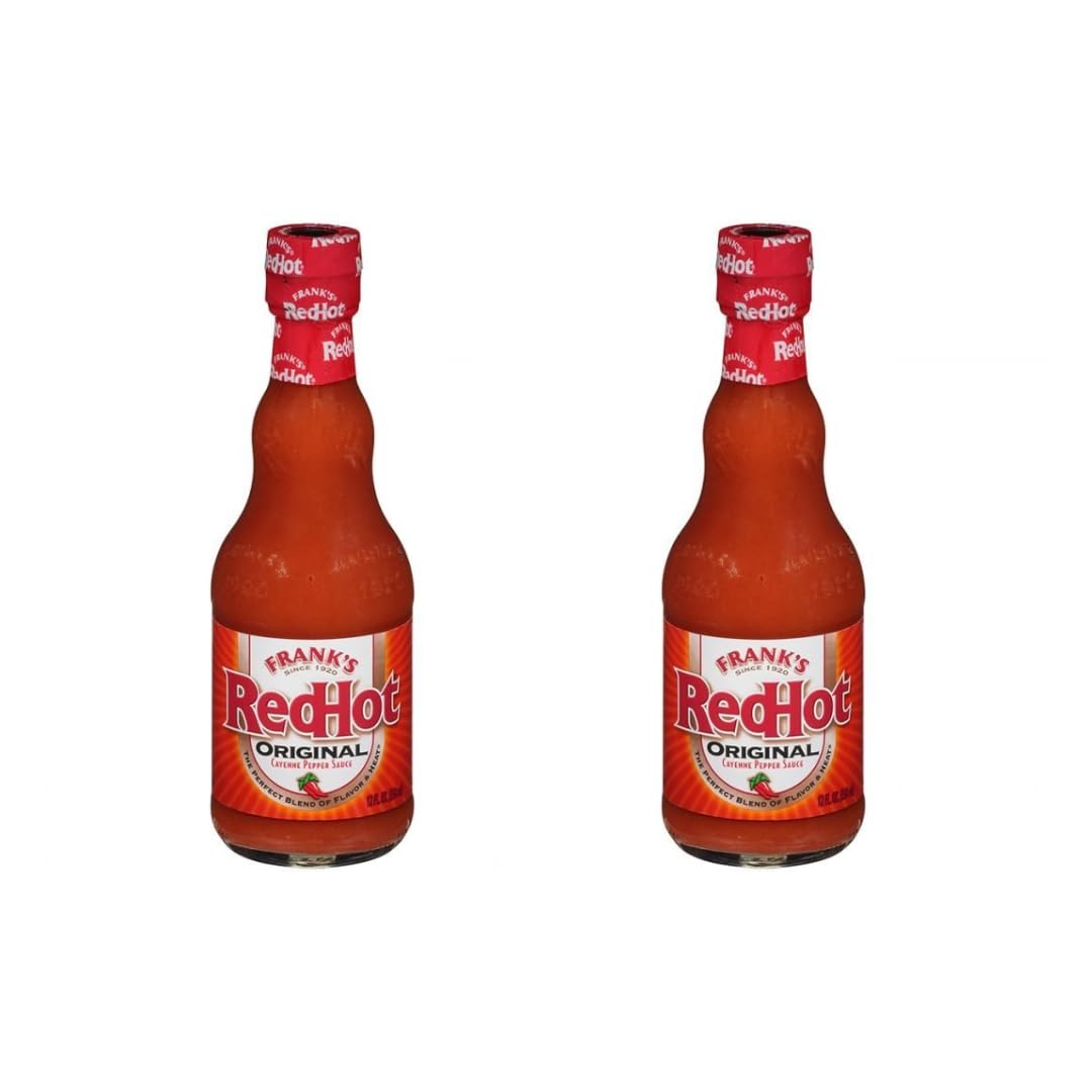 Frank's Original Red Hot Sauce - 12 fl oz (354ml) Bottle, Pack of 2 | Classic Buffalo Wing Sauce for Cooking, Grilling & Dipping | Perfect for Wings, Pizza & Nachos