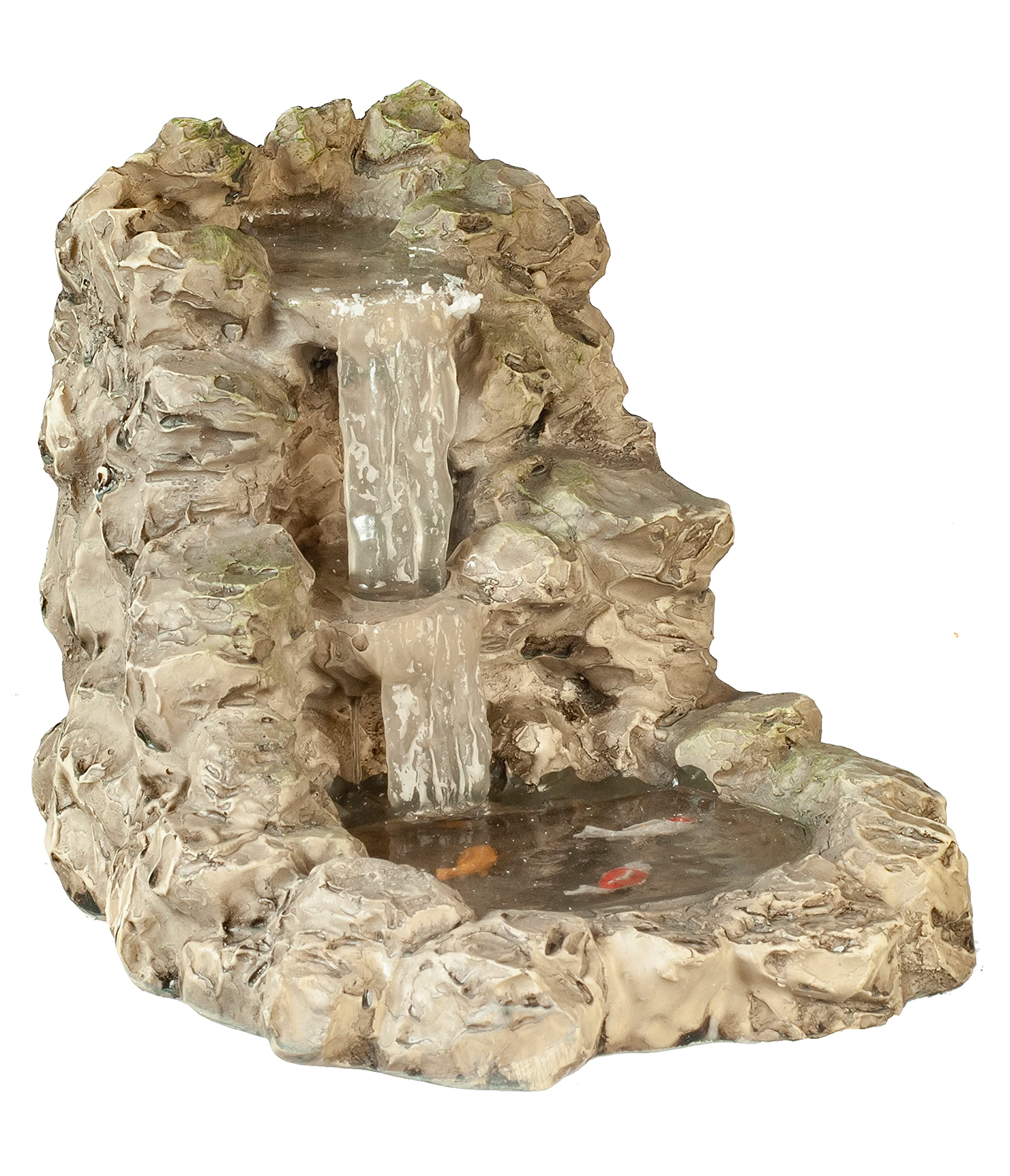 Melody Jane 1:12 Scale Dollhouse with Grey Waterfall & Miniature Pond - Realistic Dollhouse Accessories for Miniature Garden & Fairy Tale Scenes