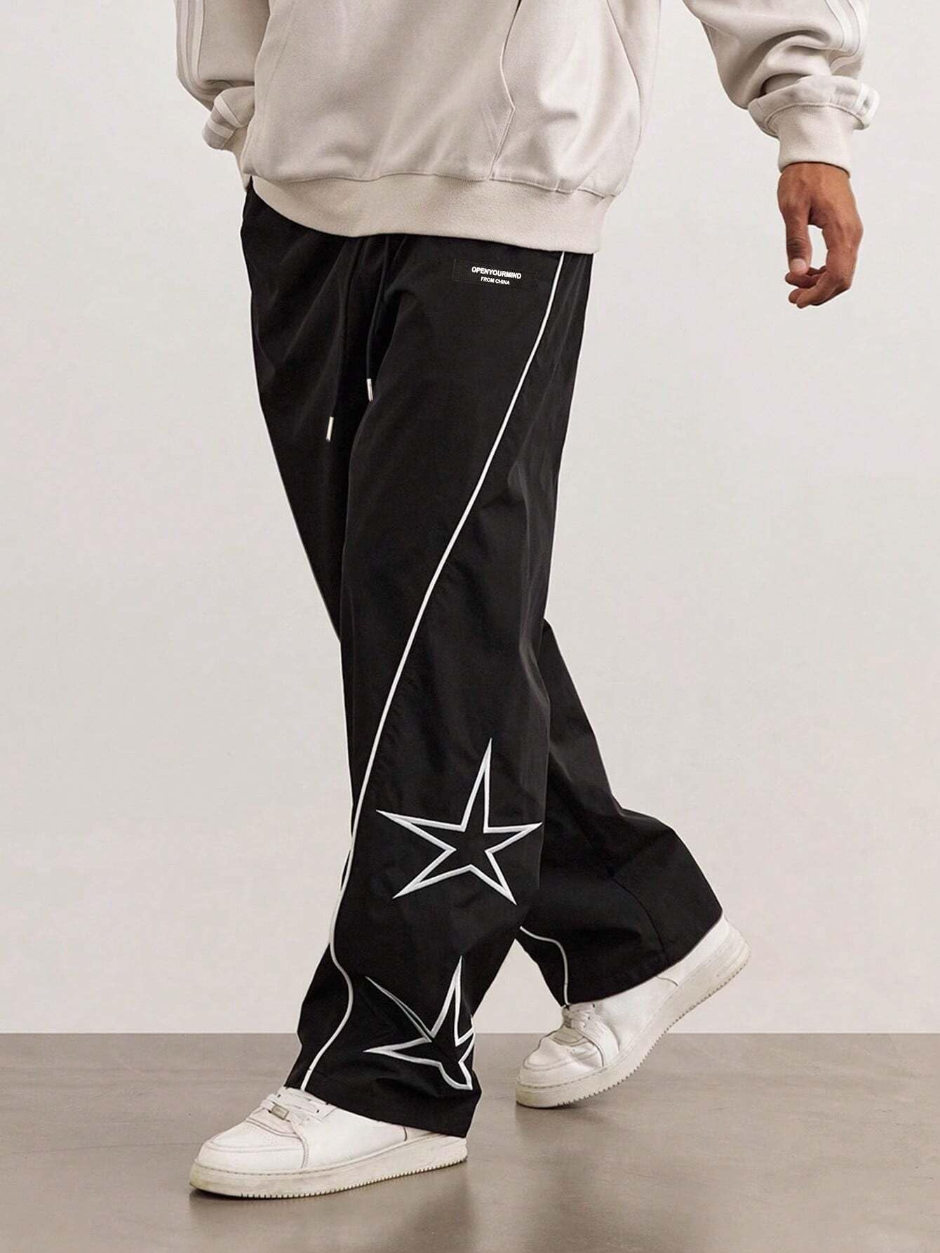 ZAFUL Men's Y2K Fashion Casual Pants - Lightweight Striped Drawstring Baggy Straight Leg Trousers for Streetwear, Dance & Everyday Outfits