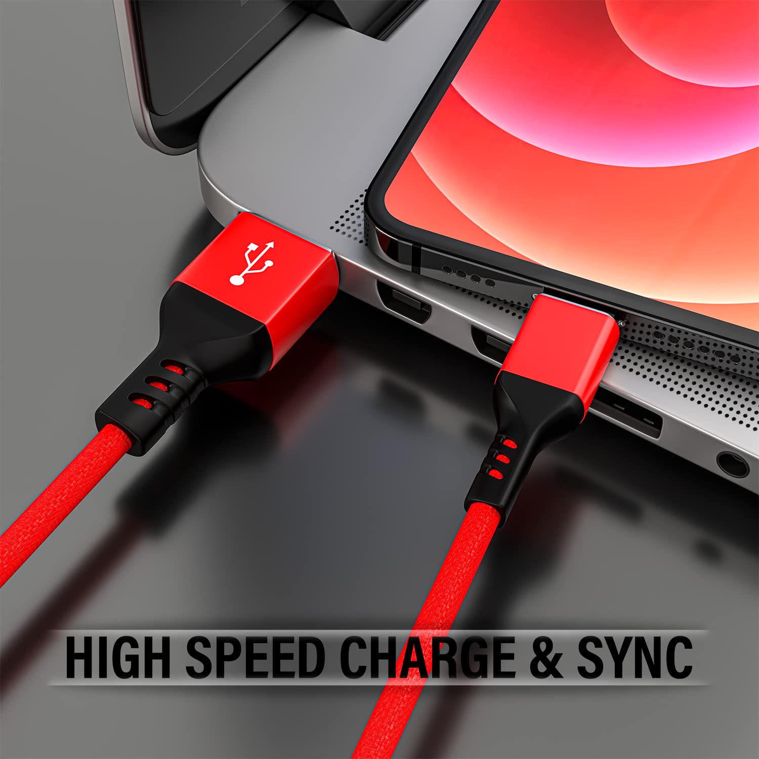 Ironten 50 Pack 6FT MFi Certified Lightning Cable - Fast Charging & High Speed Data Sync USB Cable for iPhone 14/13/12/11 Pro Max/Plus/XS MAX/XR/XS/X/8/7 Plus (Red) - Perfect for Home, Office & Travel Charging Needs