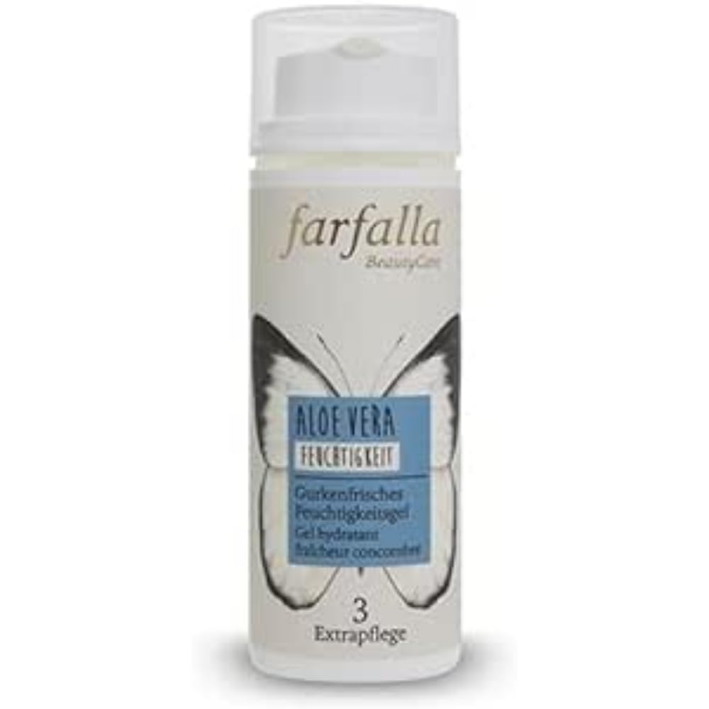 Farfalla Aloe Vera & Cucumber Moisturizing Fluid - 100% Natural Hydrating Face Moisturizer for Dry Skin (50ml) | Soothing & Cooling Gel for Sunburn Relief & Daily Skincare Routine