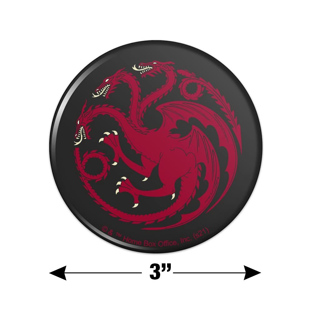 Game of Thrones Targaryen Sigil Refrigerator Magnet - Dragon House Sigil Kitchen Decor for Fans - Perfect for Fridge, Lockers, Office & Gifts