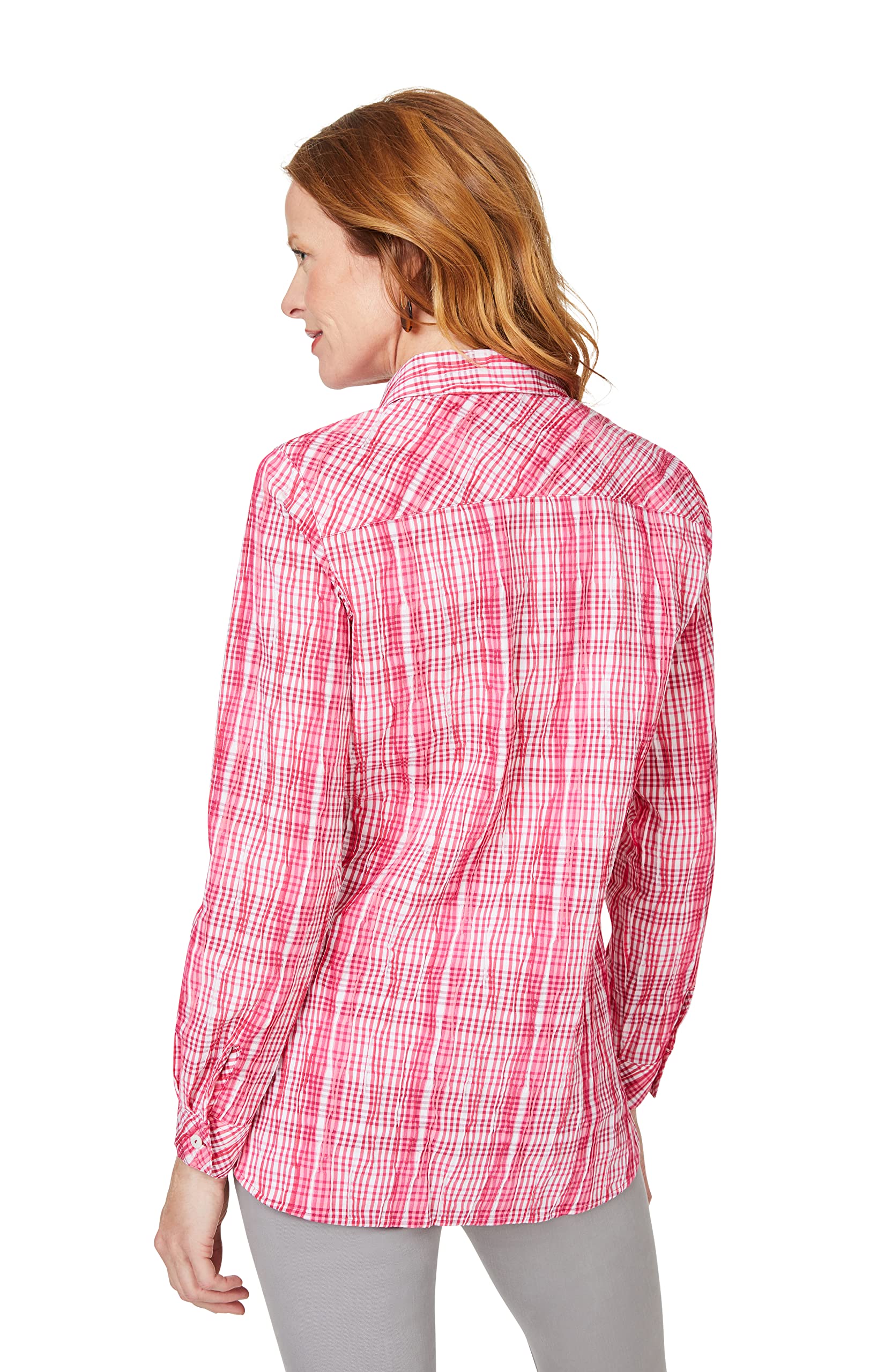 Foxcroft Women's Germaine Long Sleeve Plaid Tunic Shirt - Stylish Casual & Office Wear for Fall & Winter Seasons