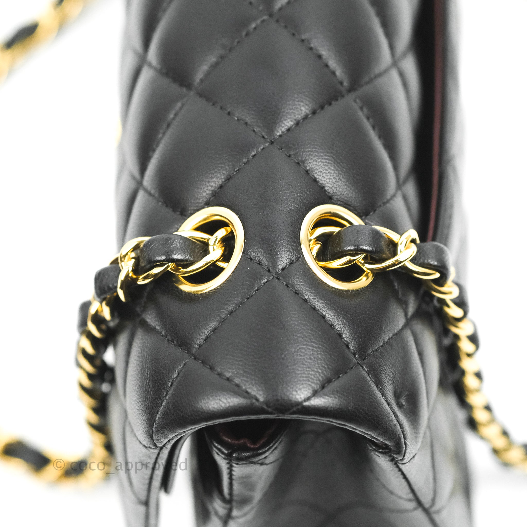 Chanel Classic M/L Medium Double Flap Bag - Black Lambskin Leather with Gold Hardware | Luxury Handbag for Women, Perfect for Evening Events & Special Occasions