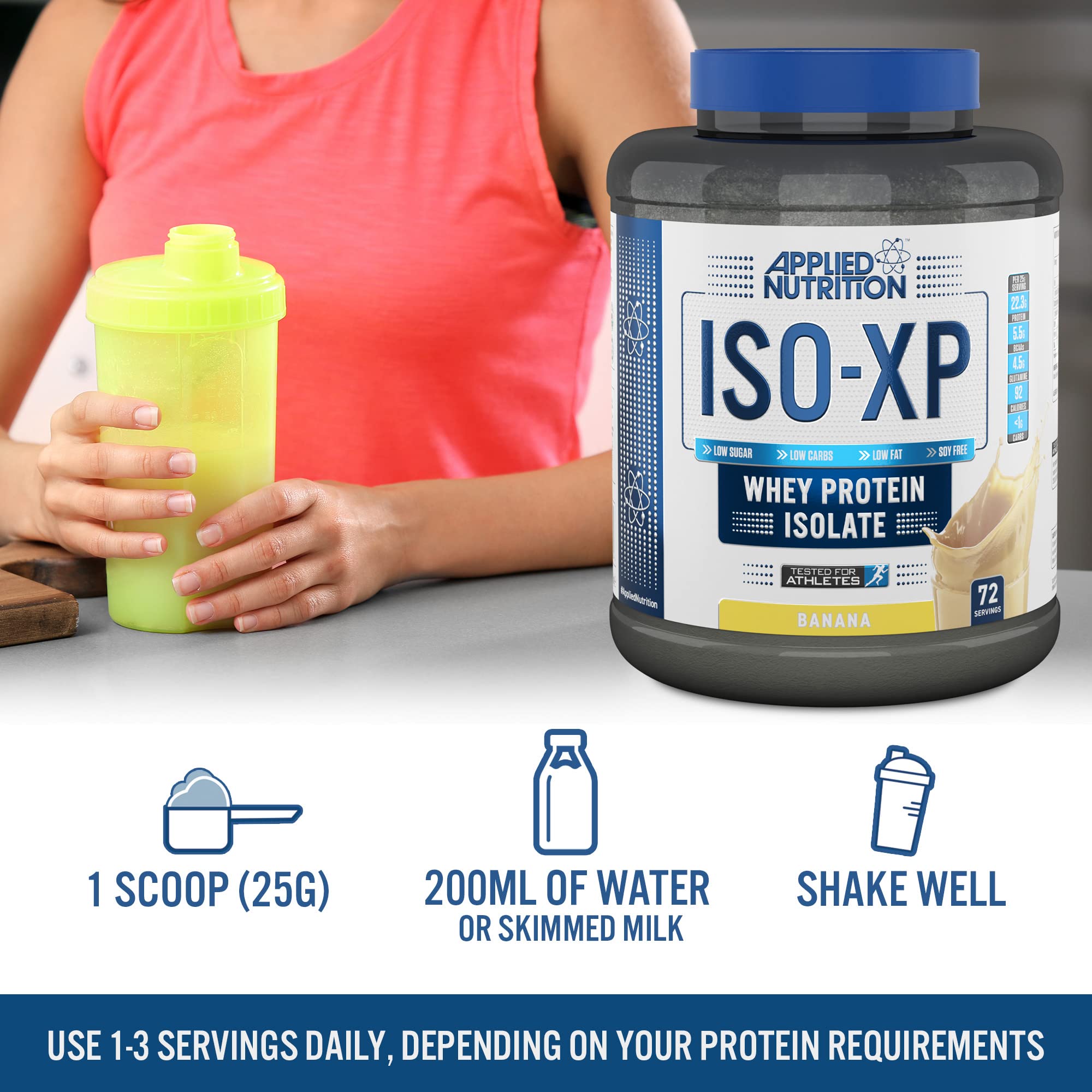 Applied Nutrition ISO XP Whey Protein Powder - 1.8kg (72 Servings) for Muscle Recovery & Growth | Post-Workout & Fitness Supplement