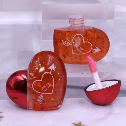 Long-Lasting Moisturizing Lip Oil Gloss - Heart Shaped, Pink Tinted Lip Gloss for Hydration & Shine | Perfect for Daily Wear, Date Night & Special Occasions