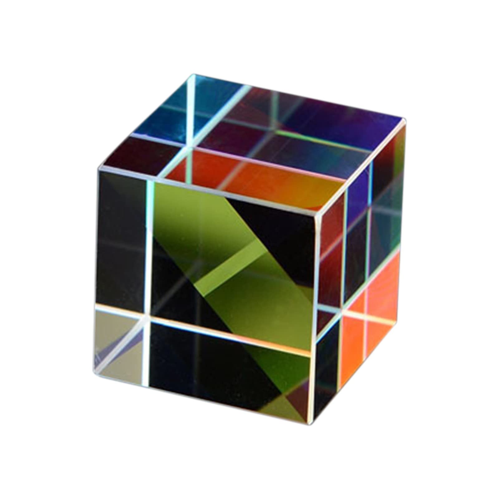 Chromatic Mirror Beamsplitter Cube - 20x20x20mm Optical Glass Hexagonal Prism for Light Dispersion & Sensory Play | Science Experiments, Physics Education, Decorative Art