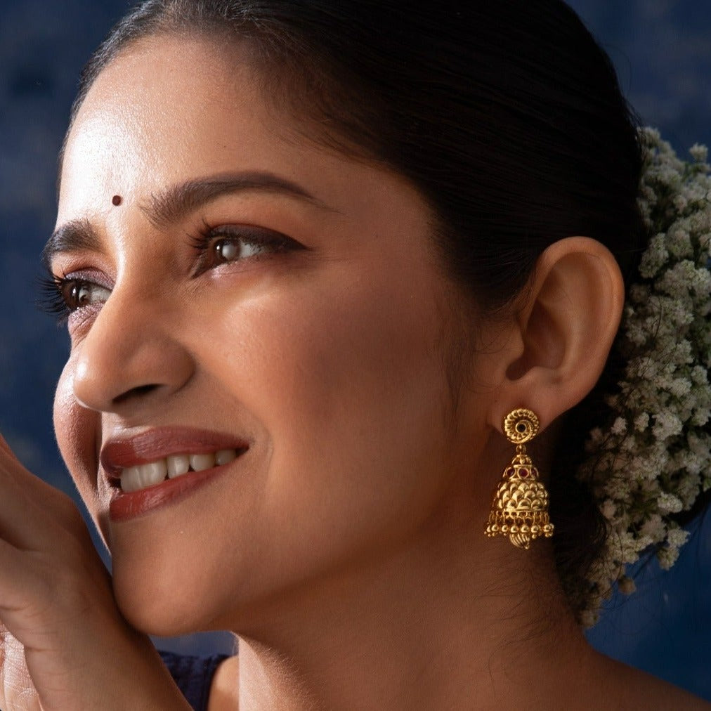 Vintage Jagat Antique Jhumka Earrings - Traditional Indian Ethnic Jewelry for Women - Perfect for Weddings, Festivals & Cultural Events