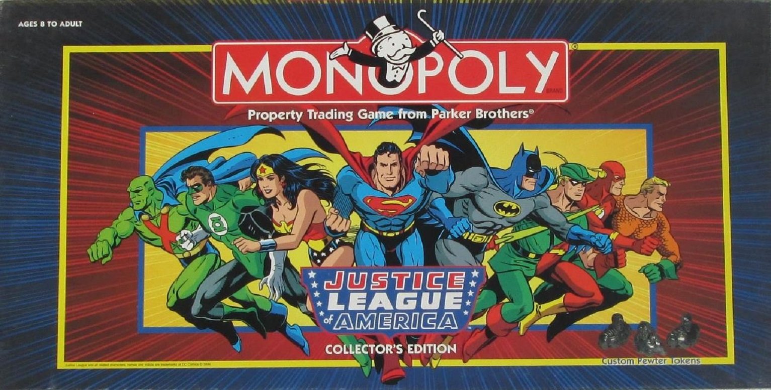 Monopoly Justice League of America Collector's Edition Board Game - DC Superhero Strategy Game for Family Game Night & Collectors