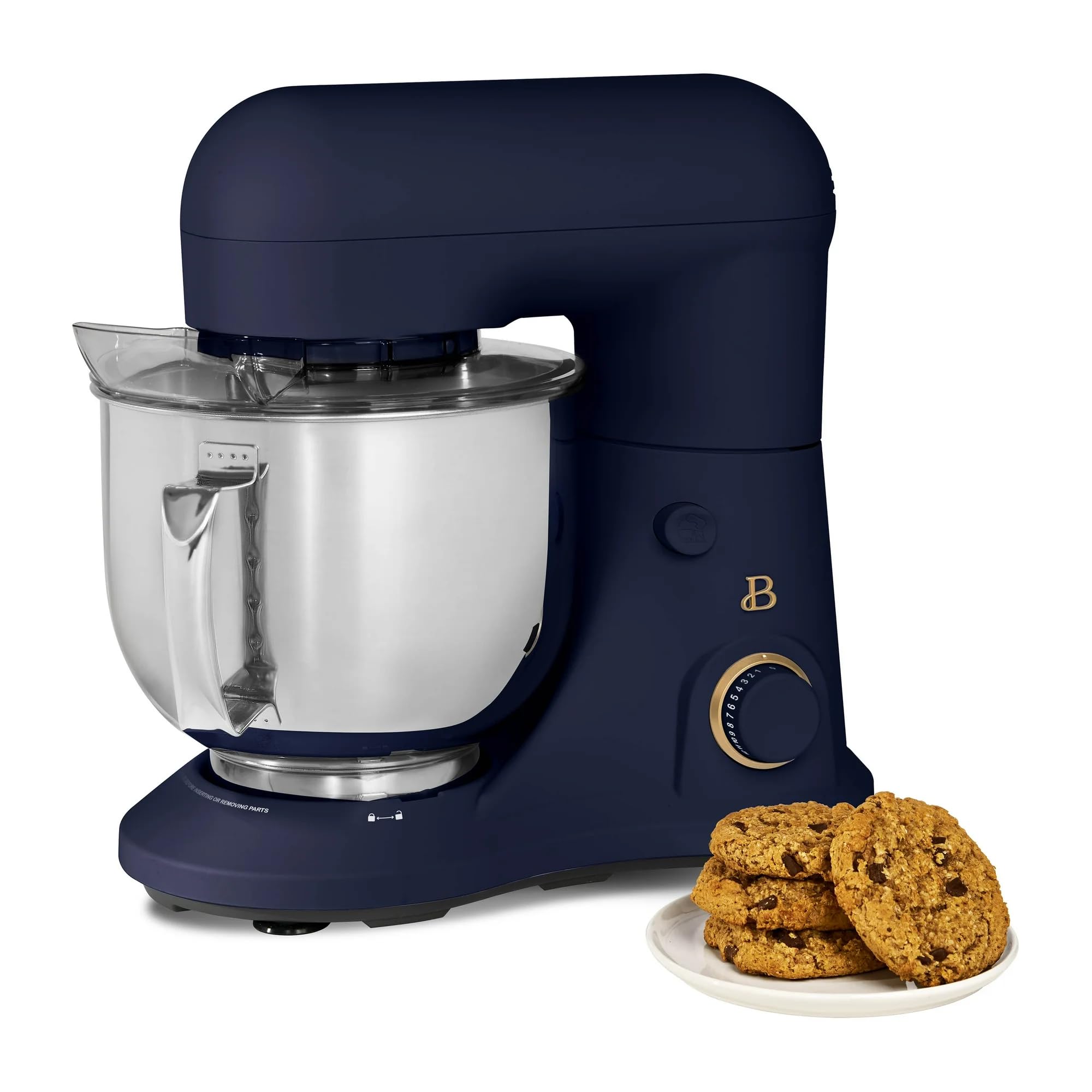 5.3 Qt Stand Mixer with Tilt-Head - 300W Powerful Motor, 12 Speed Settings, Lightweight Design - Includes Beater, Whisk, Dough Hook & Splash Guard - Perfect for Baking Cakes, Cookies, Bread & More - Drew Barrymore Starry Night Blue Edition