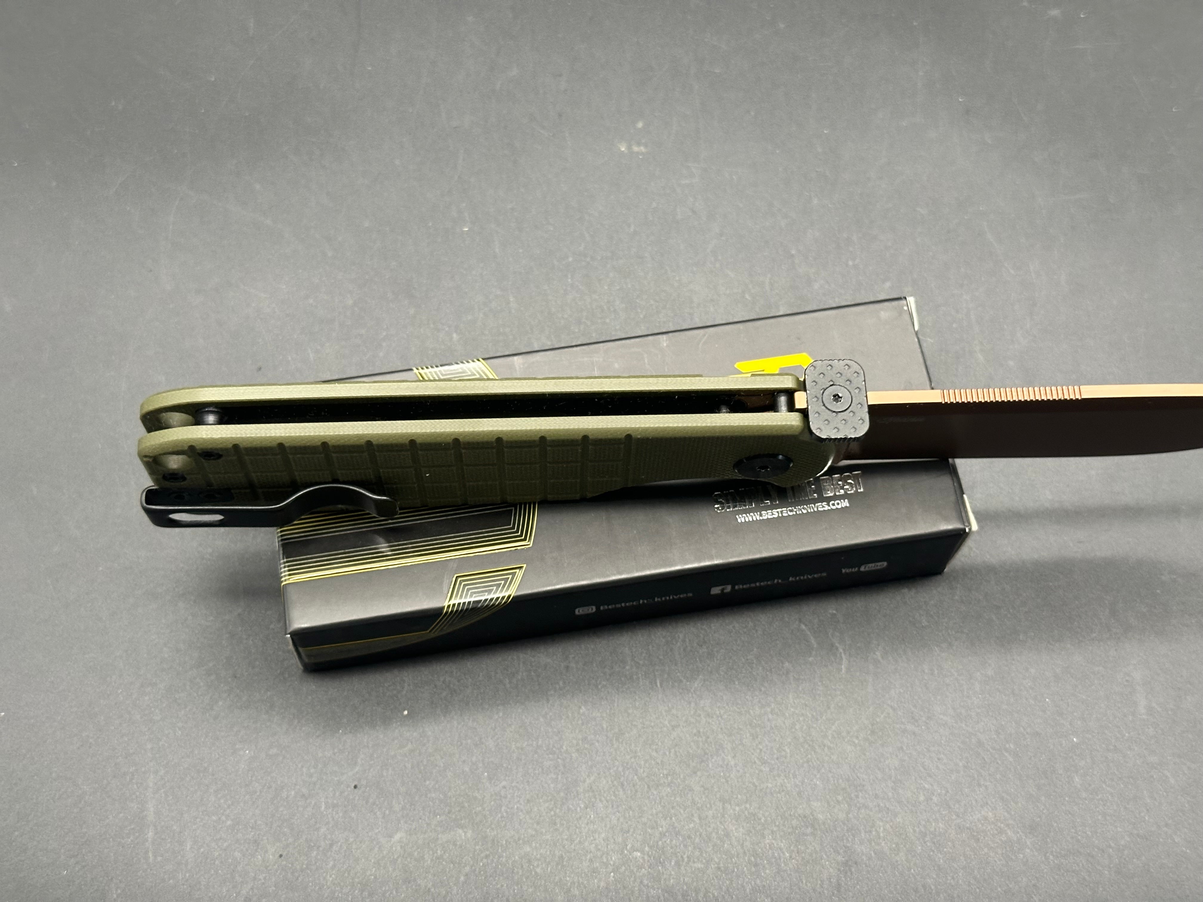 Bestech Glok Green & Copper Folding Knife - Exclusive BHQ Limited Edition - Perfect for EDC, Outdoor Adventures & Collectors