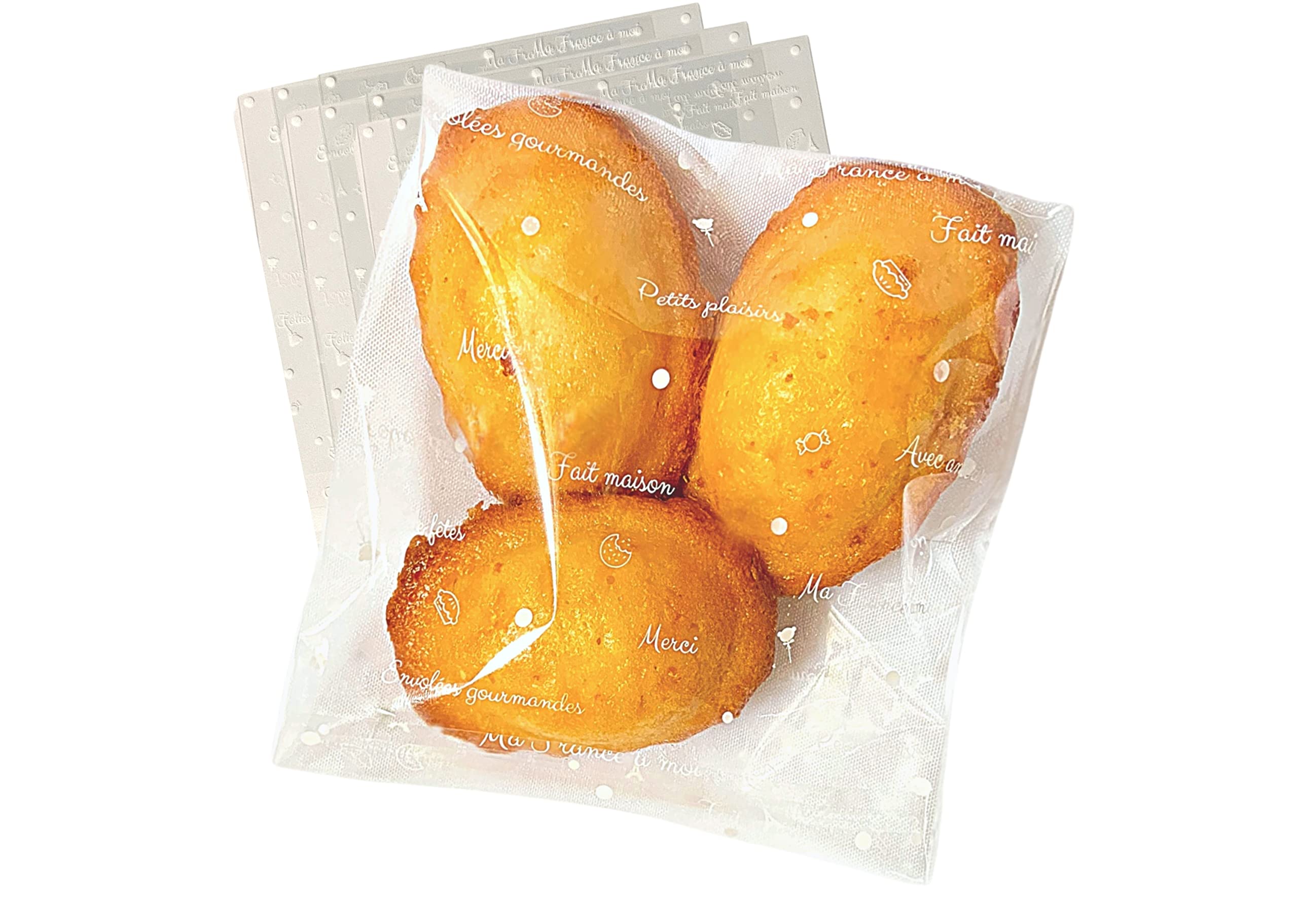 Premium Clear Cellophane Cookie Bags for Packaging - Self-Sealing Treat Bags (5x5 Inches, 50-Pack) - French-Made Cello Bags for Homemade Baked Goods, Candy Buffet & Party Favors - Ideal for Cookies, Cupcakes, Wedding Favors & Gift Packaging