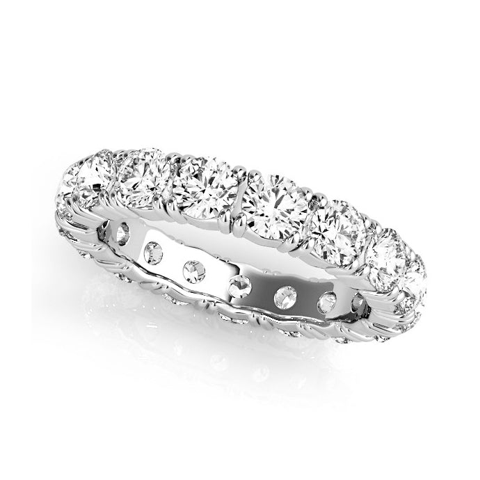 2.5 Carat Round Diamond Eternity Ring for Women - 14K White Gold Wedding Band, Anniversary Gift, Bridal Jewelry - Perfect for Proposals, Engagements & Special Occasions