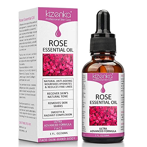 Pure Rose Essential Oil for Face & Body - Anti-Aging, Wrinkle Reduction, Vitamin C Skincare - 30ml - Perfect for Relaxation, Massage & Aromatherapy