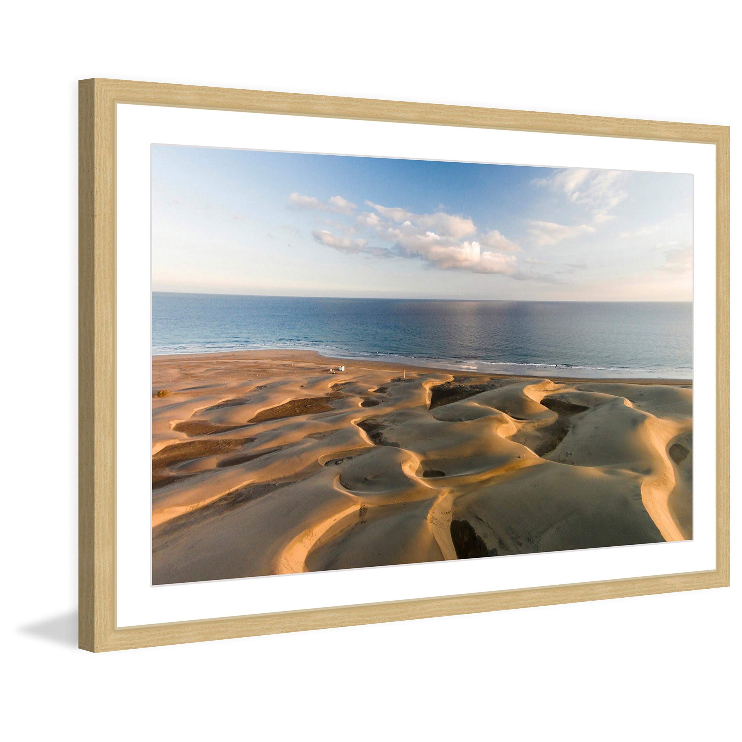 Handmade Waves in The Sand II Framed Print 36x24 - Coastal Wall Art Decor for Living Room, Bedroom & Office | Marmont Hill