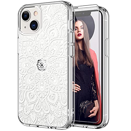 iPhone 13 Mini Case with Screen Protector - Clear Shockproof Cover with Cute Colorful Floral Design | Perfect for Everyday Protection & Style Enhancement