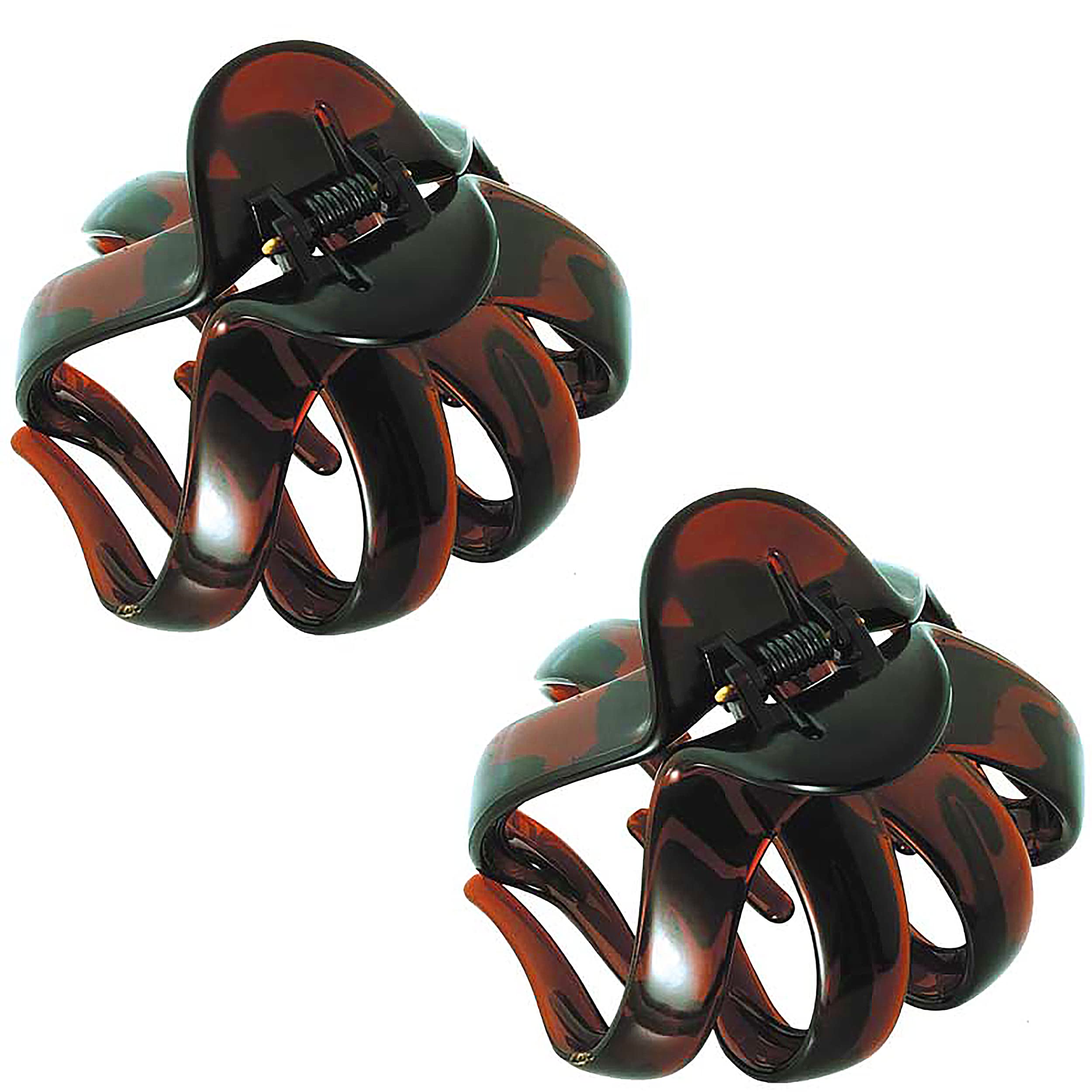 Camila Paris AD716 2PK French Octopus Hair Clips - Large Hair Claws for Thick & Long Hair - Strong Grip Durable Women's Hair Accessories for Girls & Women - Perfect for Ponytails, Buns & Updos - Made in France