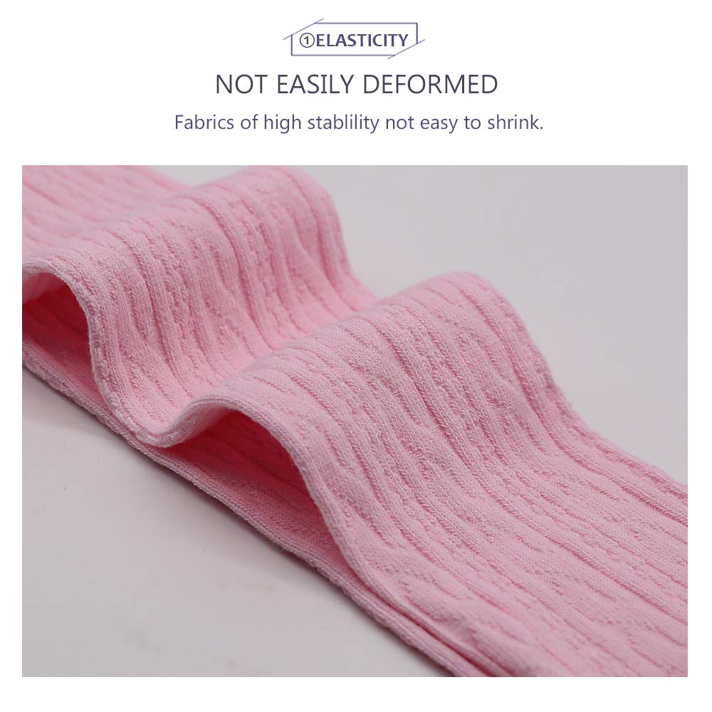 TechCity Girls Tights - Toddler Seamless Leggings, Cotton Cable Knit Pantyhose & Stockings for Girls 2-14 Years | Soft & Comfortable for School, Play & Everyday Wear