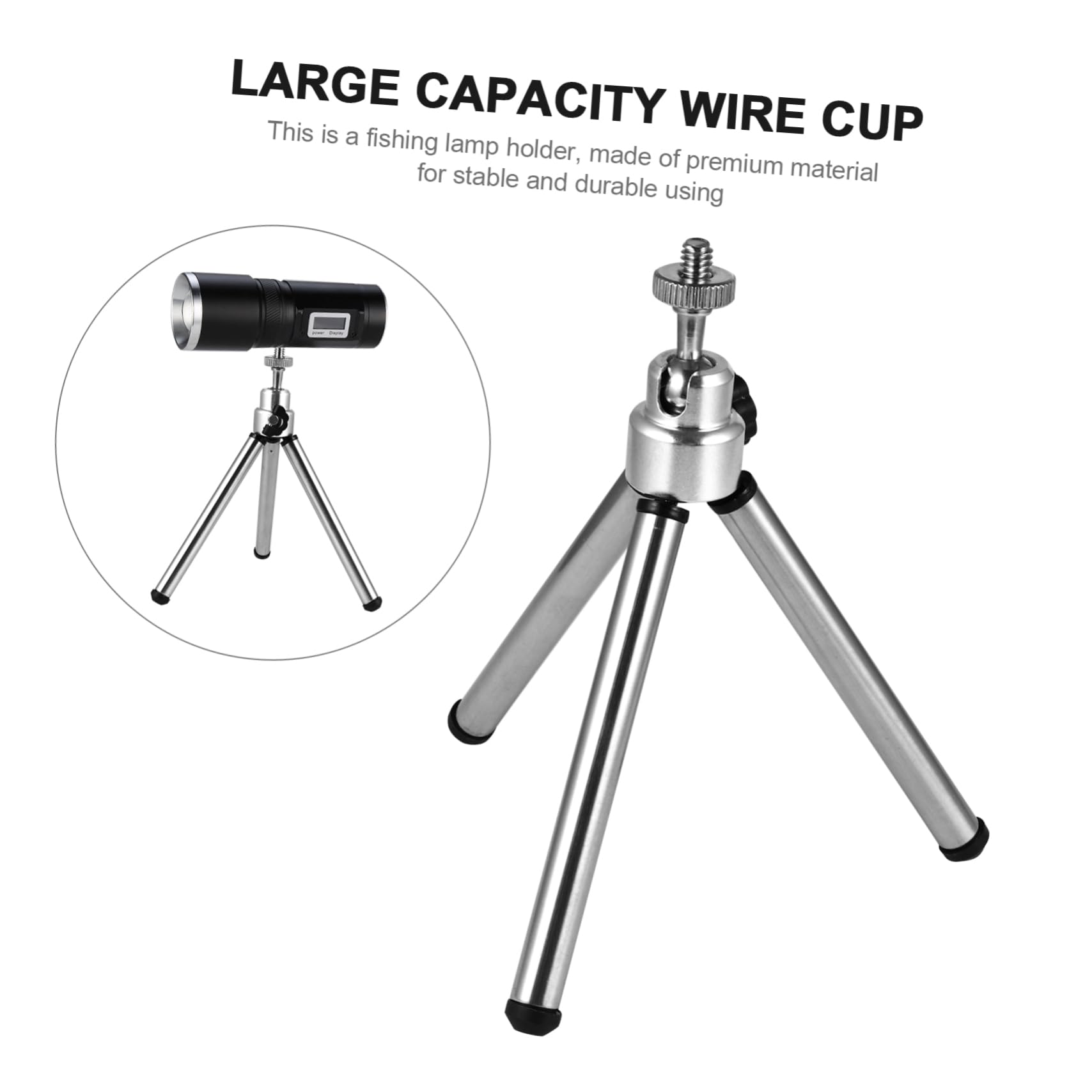 Jojofuny Fishing Light Tripod Stand - 360° Rotatable with Standard Screw & Retractable Design for Night Fishing, Camping, and Outdoor Adventures