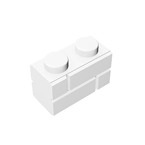 Gobricks GDS-631 1x2 White Profile Brick (800 PCS) - Compatible with Lego 98283 & Major Building Block Brands | Perfect for MOC Models, Architecture Projects & DIY Creations