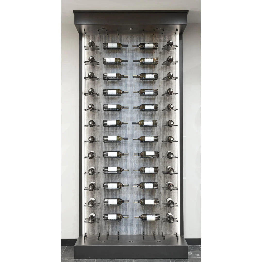 Blue Grouse 6 Bottle Floating Cable Wine Rack Display Kit - Modern Wine Storage Solution for Home Bars, Restaurants, and Wine Cellars