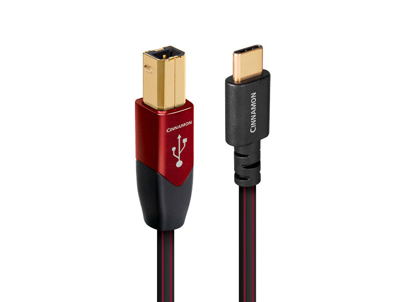 Audioquest Cinnamon USB C to USB B Cable - High-Speed Digital Audio Connection for DACs, Studio Monitors & Hi-Fi Systems (Perfect for Home Audio & Professional Recording Studios)