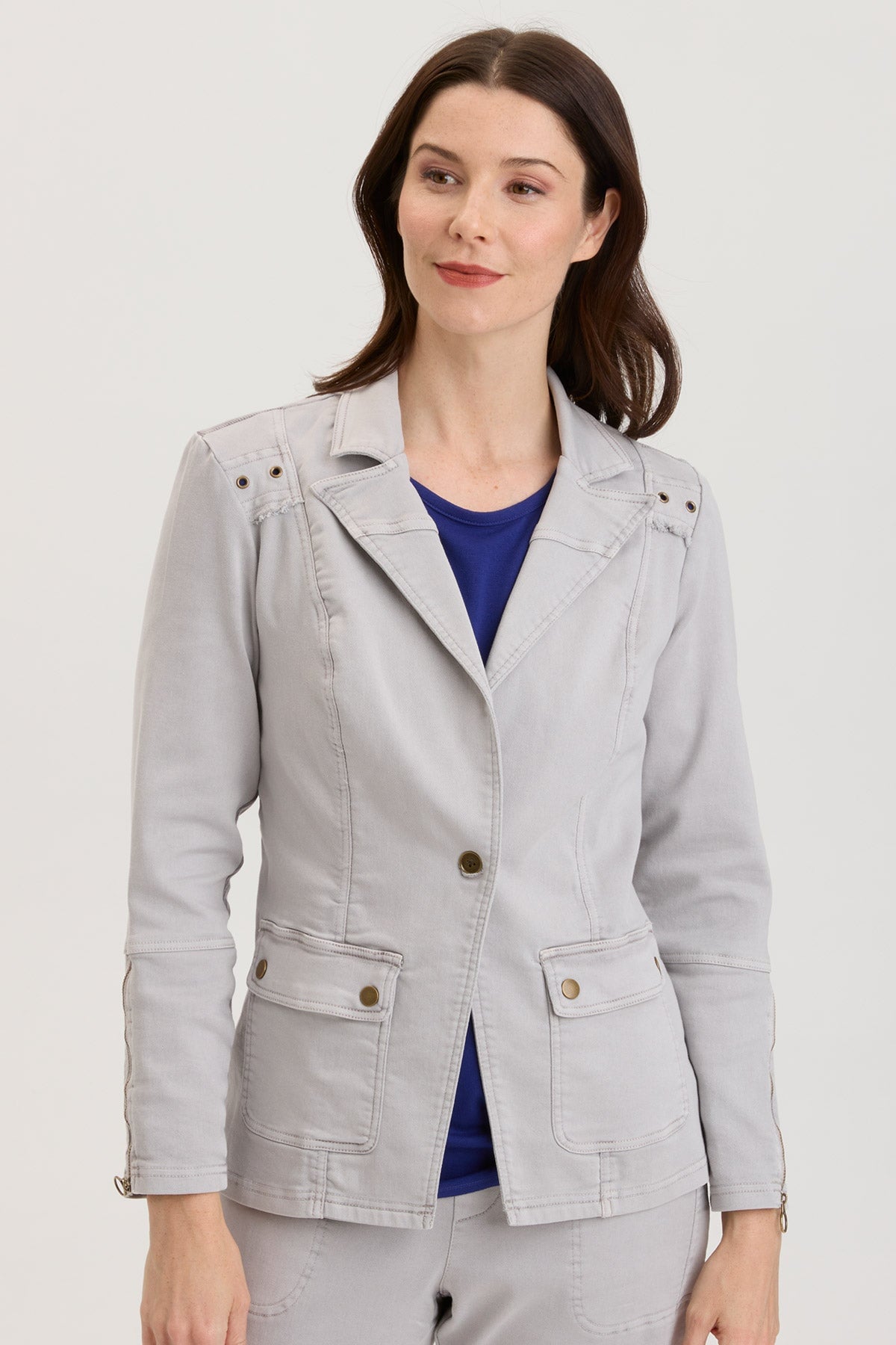 Terrwyn Blazer - Soft Pebble Pigment Women's Jacket for Office & Casual Wear | Stylish & Comfortable Workwear