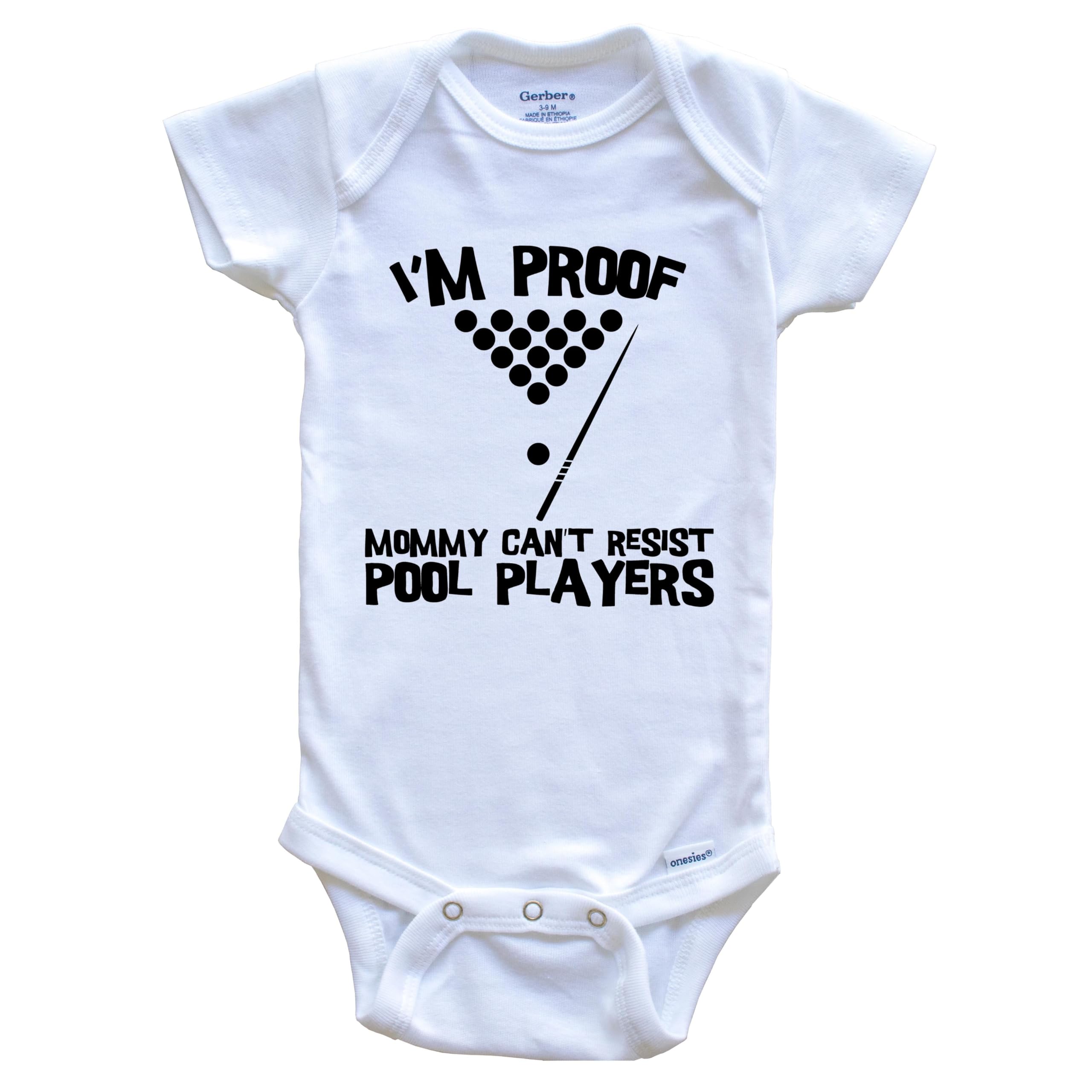 Funny Billiards One Piece Baby Bodysuit - Proof Mommy Can't Resist Pool Players - Perfect for Family Game Nights & Cute Photo Ops