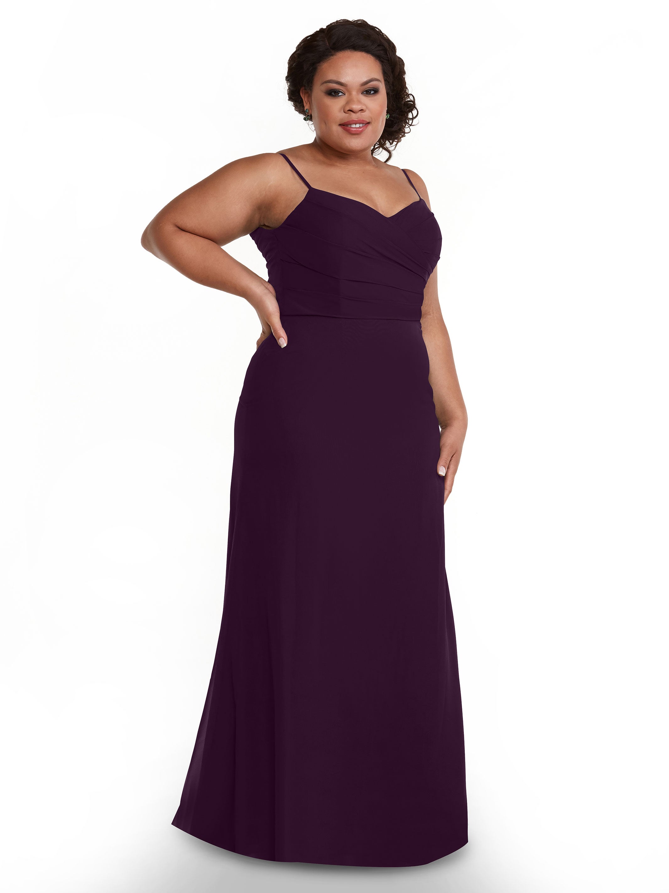 Elegant 80169 Chiffon Sheath Bridesmaid Dress with Pleated Bodice - Perfect for Weddings, Formal Events & Special Occasions