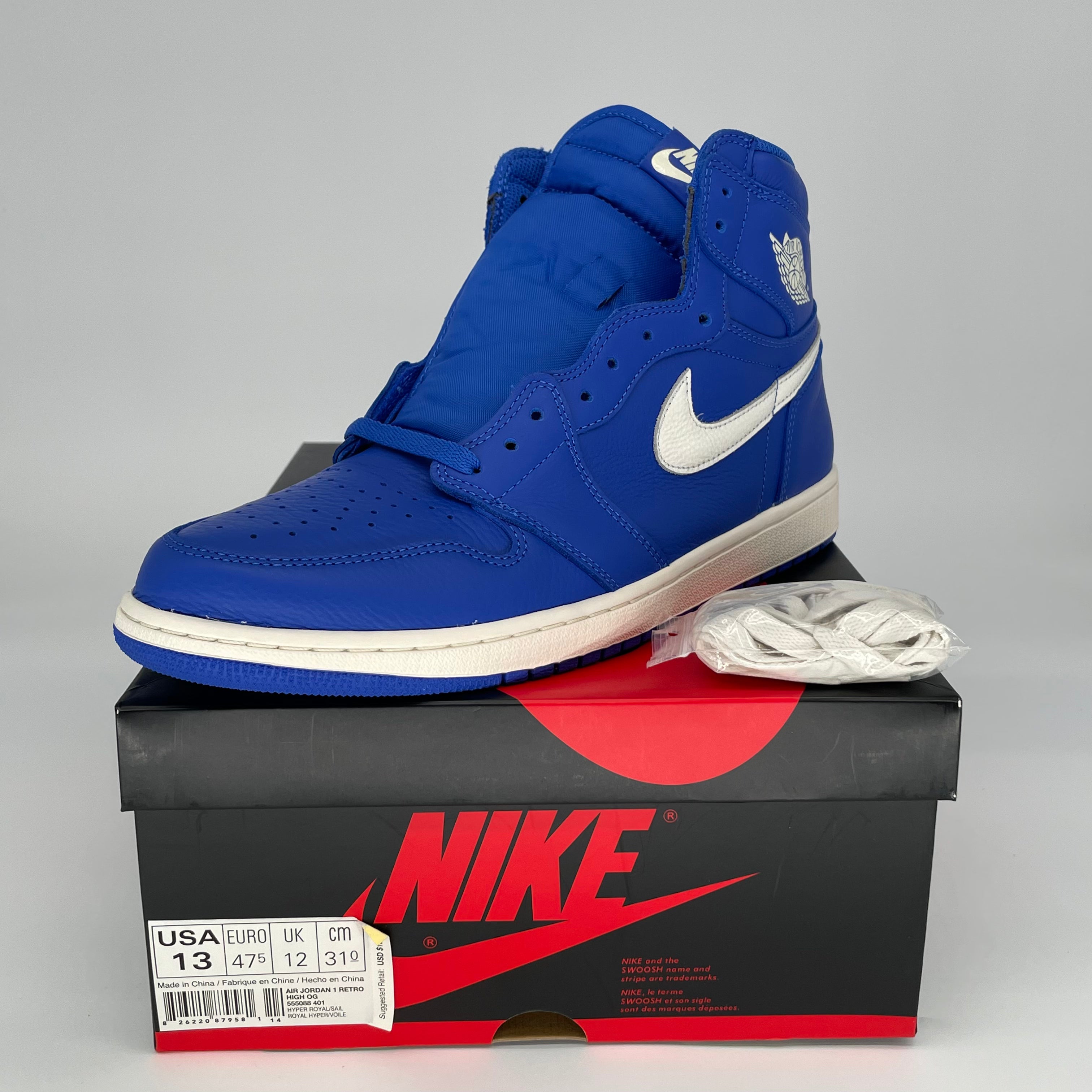 Air Jordan 1 Hyper Royal Men's Basketball Shoes Size 13 - Style 555088-401 | Retro Sneakers for Casual Wear & Street Fashion