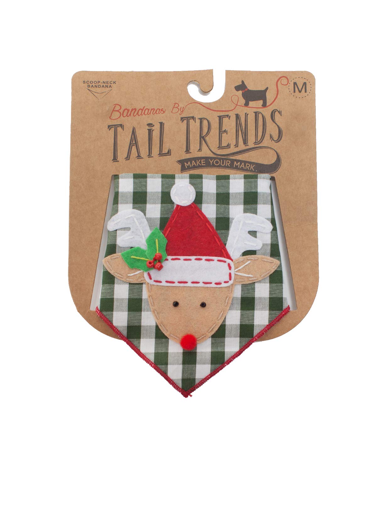 Christmas Dog Bandanas with Reindeer Hat Applique - 100% Cotton Pet Bandana for Medium & Large Dogs | Holiday Pet Accessories for Festive Photos & Parties