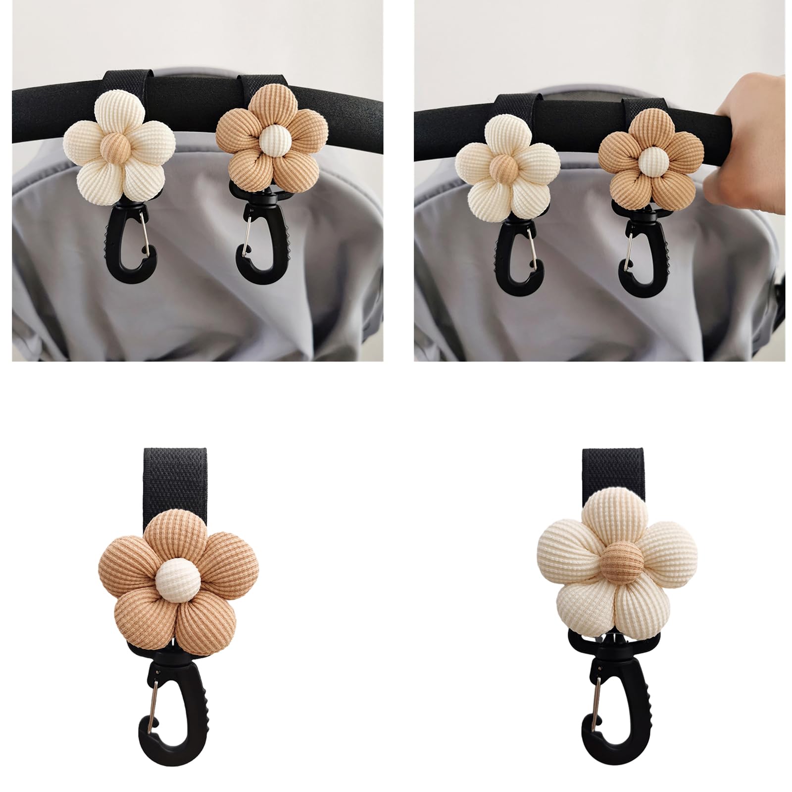 Jojobasec Stroller Hook & Pram Organizer - Baby Cart Hanger for Diaper Bags, Toys & Essentials - Perfect for Shopping, Walks & Travel with Infant Pushchair Accessories