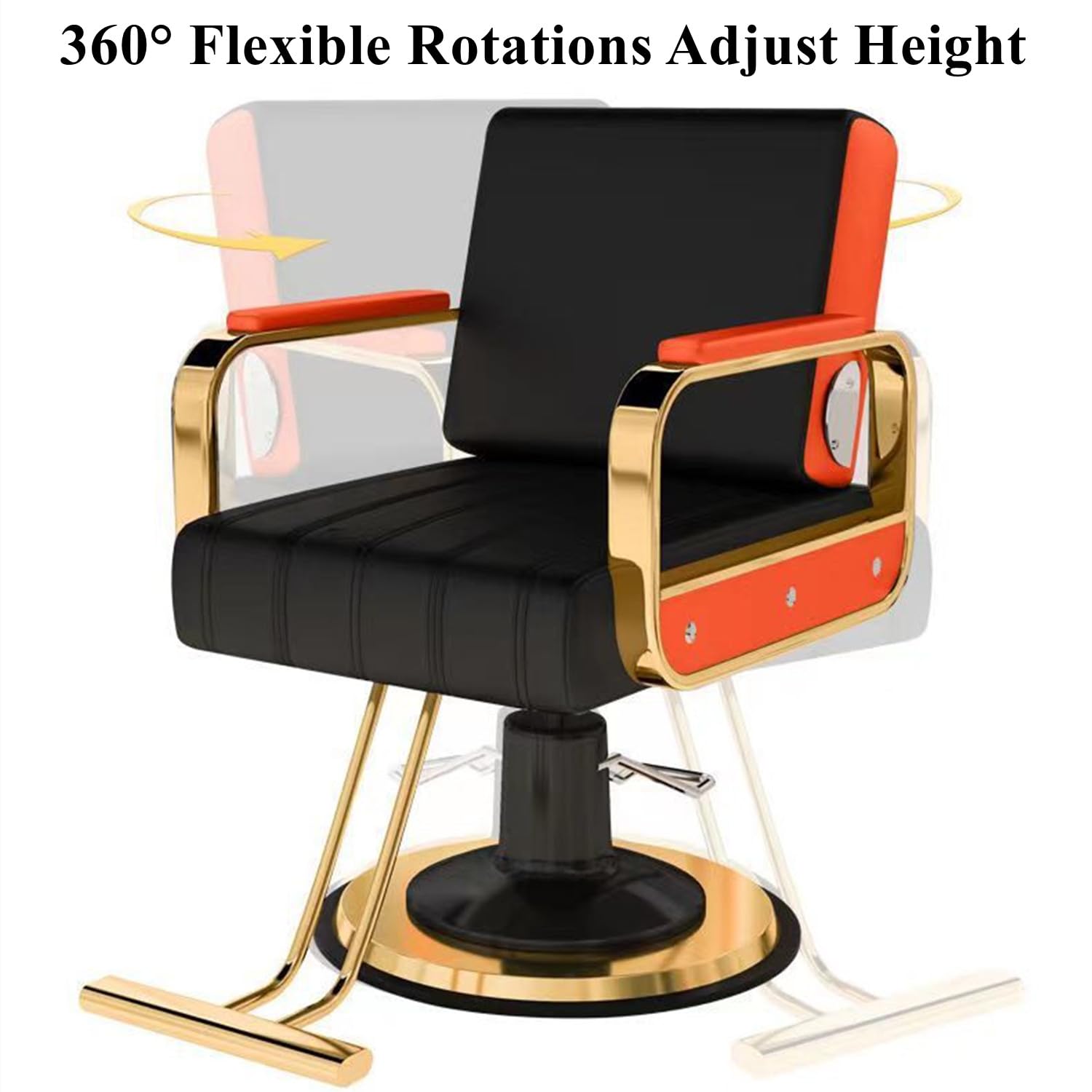 Hydraulic Barber Chair - Professional Salon Chair for Hair Stylists with Wide Rotating Seat, Beauty Spa & Cosmetology Equipment for Hairdressing & Shampoo - Perfect for Salons, Barbershops & Home Use (Black)