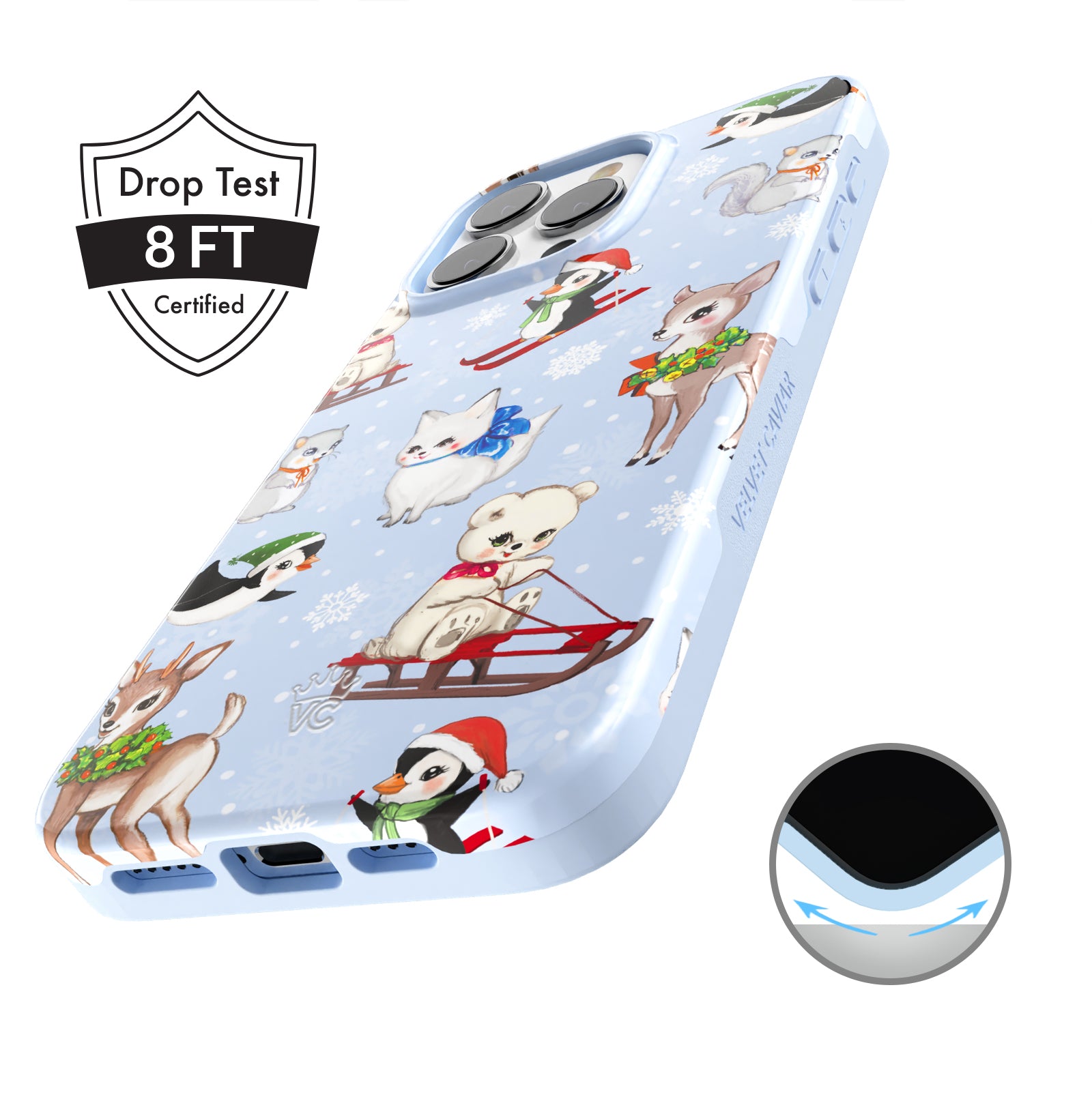 Cute Winter Wonderland Baby Animals iPhone Case - Protective & Stylish Cover for iPhone 12/13/14/15 Pro Max - Perfect Gift for Animal Lovers & Holiday Season