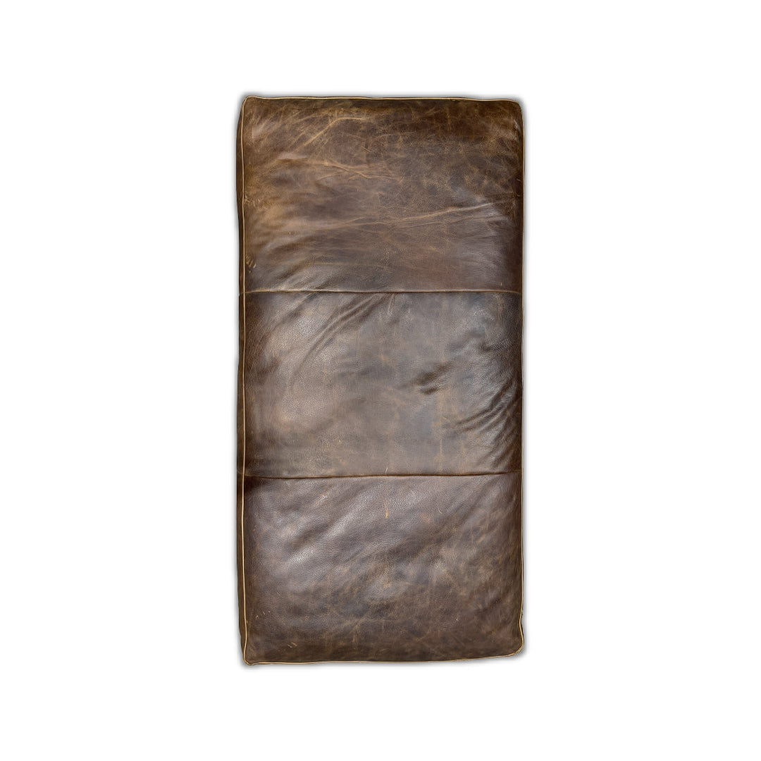 Manchester Leather Ottoman - Premium Faux Leather Storage Footrest with Tufted Design for Living Room, Bedroom & Office