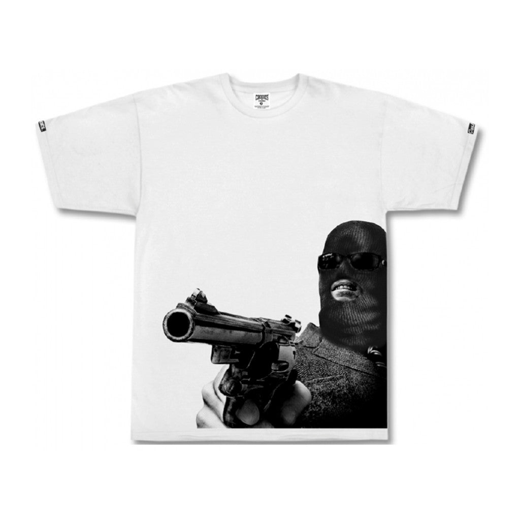 Crooks and Castles Knit Crew Stick Em Up T-Shirt for Men - White | Casual Streetwear Tee for Everyday Wear & Urban Fashion