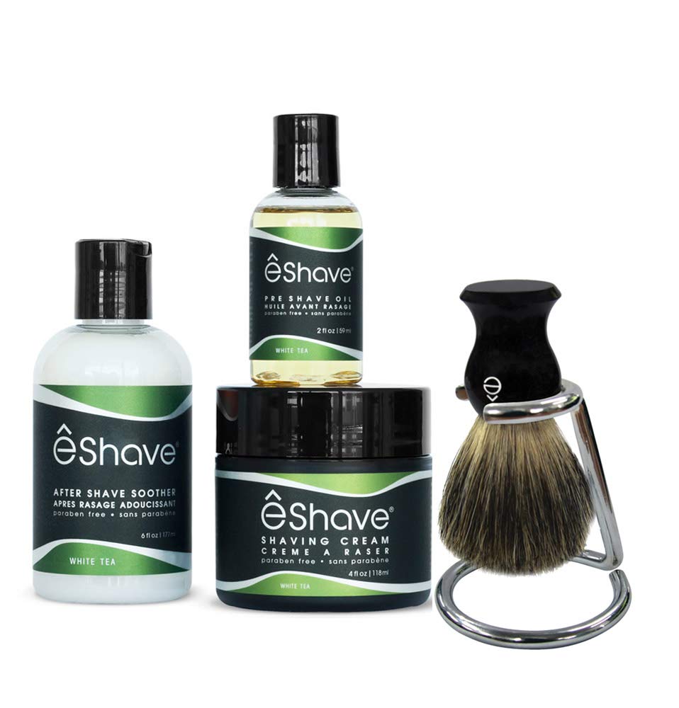 Premium Men's Shaving Kit with White Tea Scent - Complete Grooming Set for Smooth Shaving & Skincare - Perfect Gift for Father's Day, Birthday & Travel Essentials