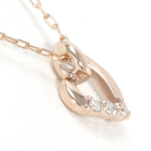 4℃ K10PG Diamond Necklace for Women - 14K Gold Plated Elegant Pendant Jewelry - Perfect for Anniversary, Wedding & Valentine's Day Gifts