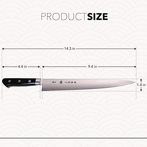 Kagayaki CarboNext Japanese Chef’s Knife KC-8ES - 9.4 Inch Professional Sujihiki Slicing Knife - High Carbon Tool Steel Kitchen Knife with Ergonomic Pakkawood Handle - Perfect for Sushi, Meat Slicing & Precision Cutting