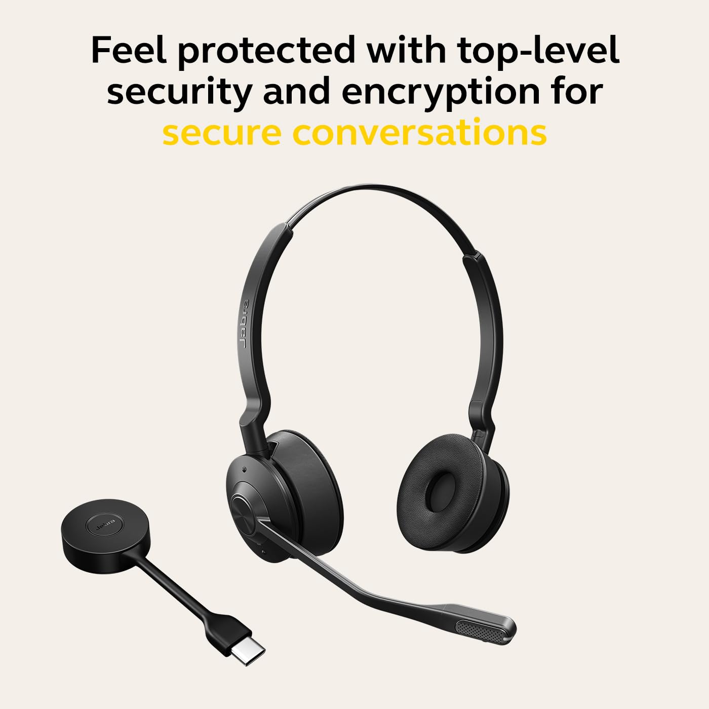 Jabra Engage 55 Stereo Wireless Headset with DECT Adapter & Charging Stand - Noise Cancelling Mic, Long Range - Google Meet & Zoom Certified - Compatible with All Platforms - Black - Perfect for Remote Work, Online Meetings & Call Centers