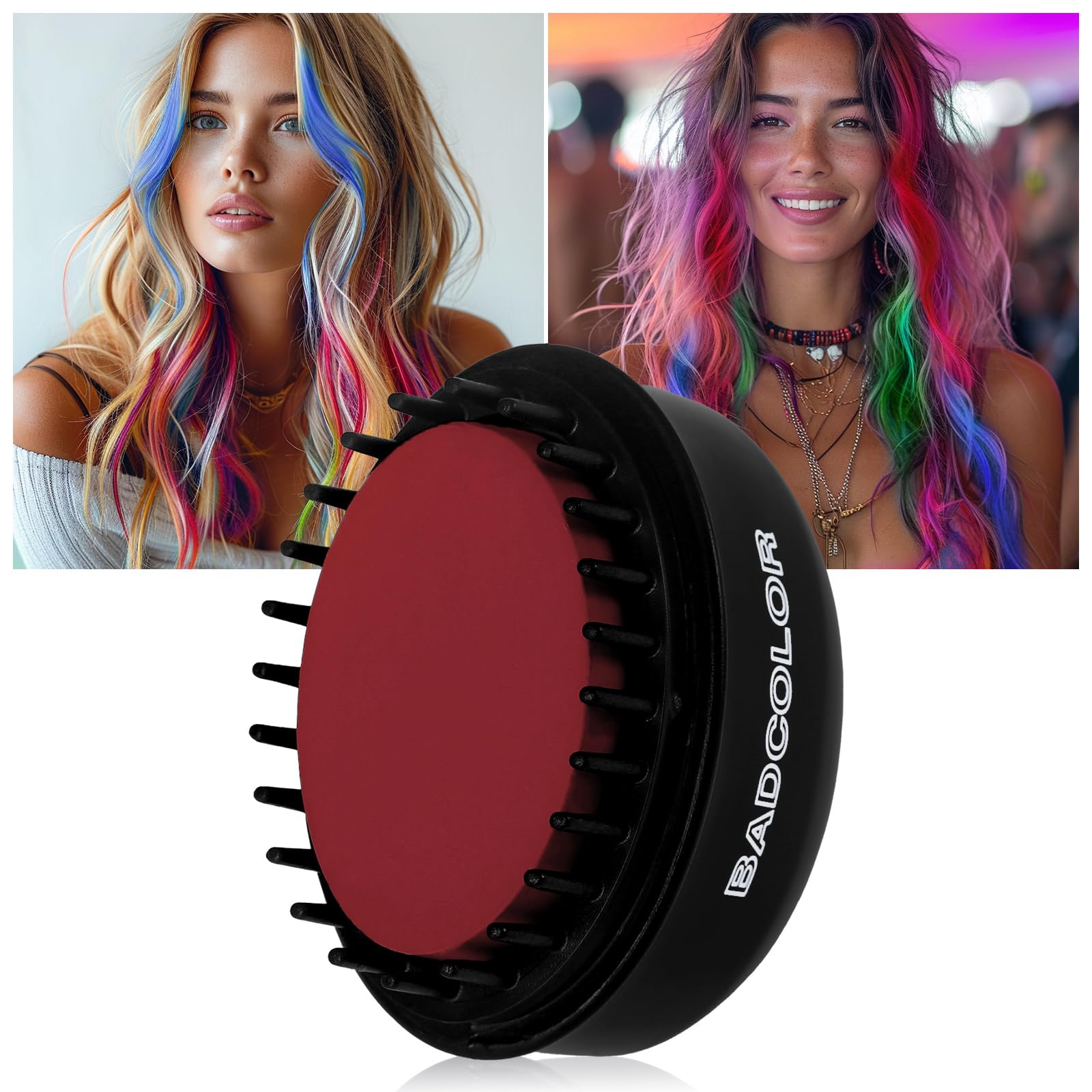 Washable Temporary Red Hair Dye Comb for Girls, Kids & Adults - Non-Toxic Hair Chalk Makeup for Halloween, Christmas, Birthday & Cosplay | Party, Festival & Costume Events