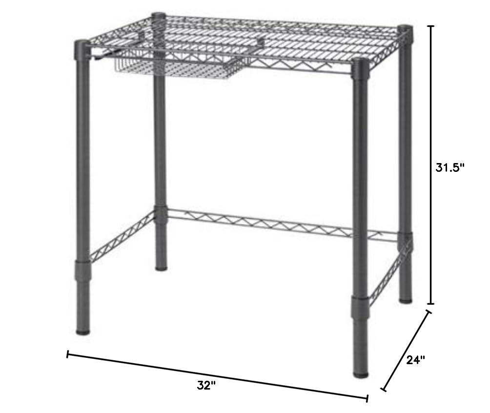 DormCo Suprima Heavy Duty Carbon Steel Desk - Compact Size Study Desk for Small Spaces - Gunmetal Gray - Perfect for Dorm Rooms, Home Offices & Studio Apartments