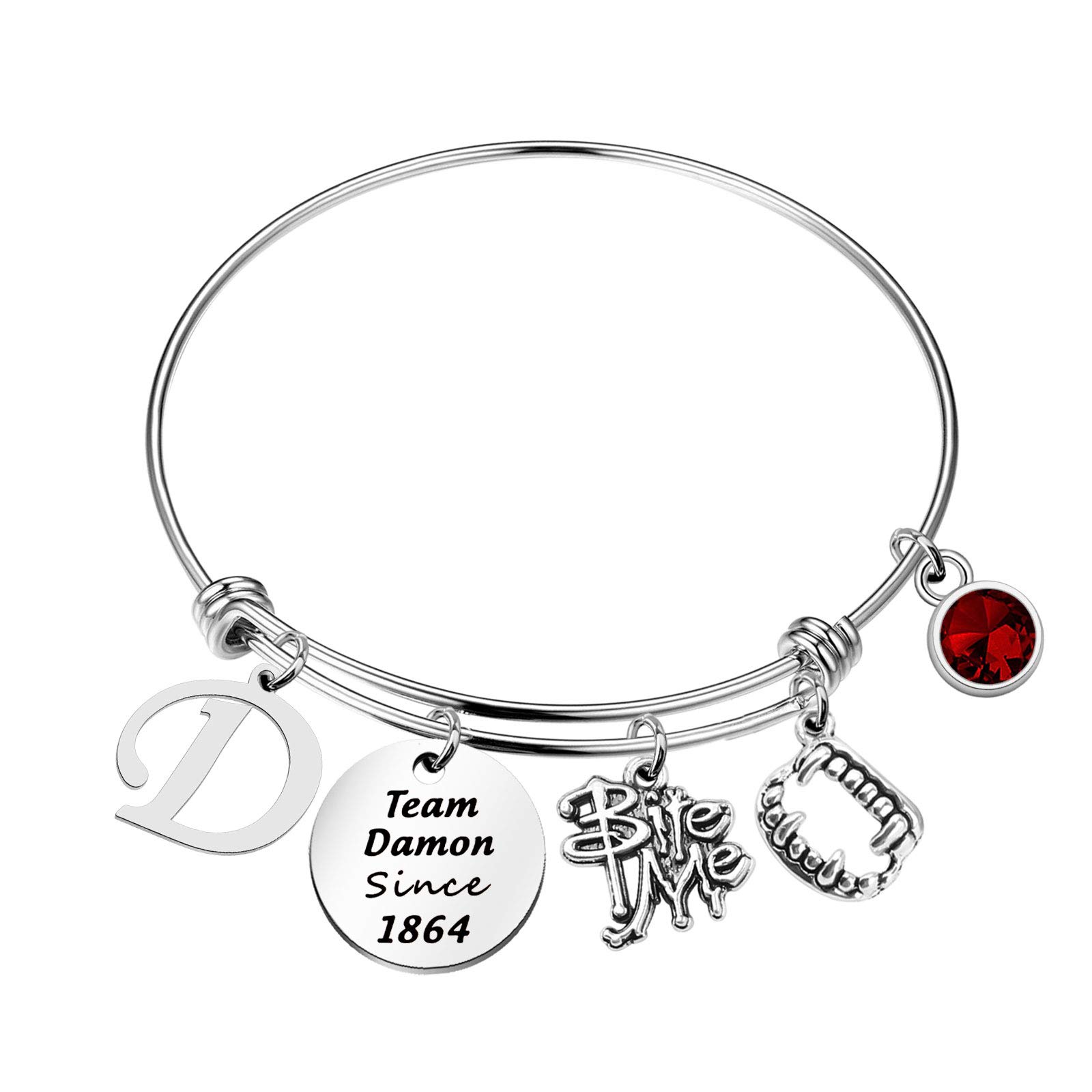 CENWA Team Damon/Stefan Since 1864 Vampire Teeth Bracelet - Gothic Jewelry for Women, Vampire Diaries TV Show Fan Gift, Perfect for Cosplay, Halloween & Vampire Themed Parties