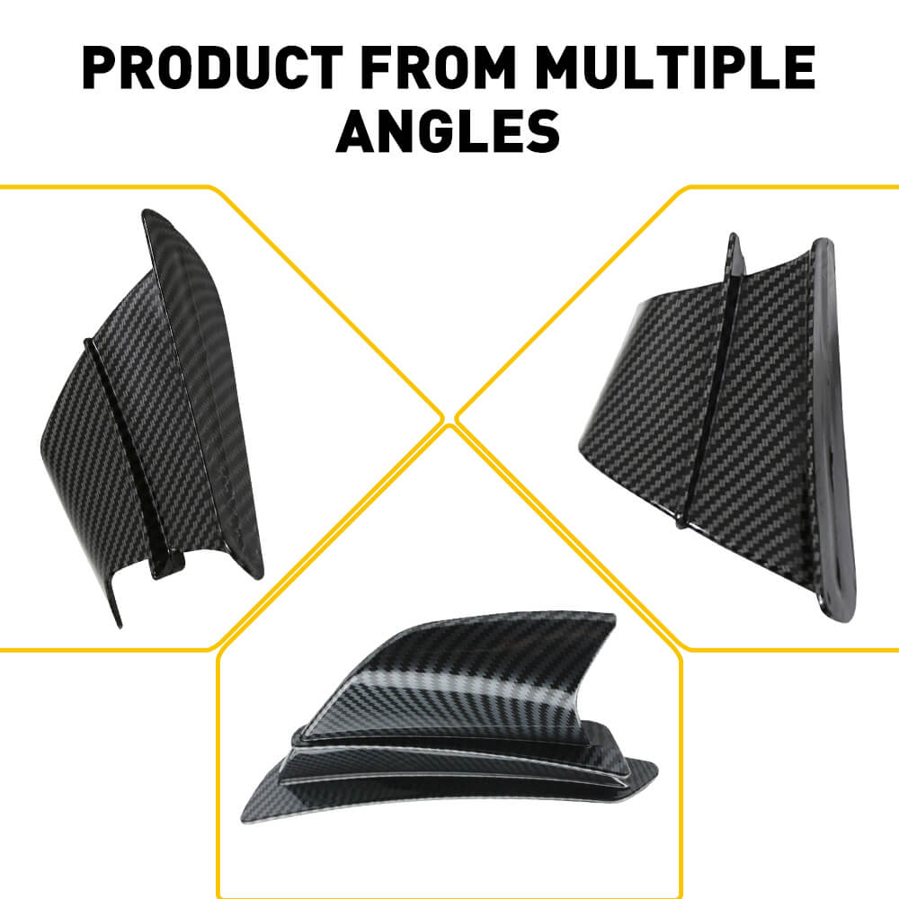 Carbon Fiber ABS Motorcycle Winglets - Universal Aerodynamic Spoiler Wings for Enhanced Stability & Performance | Perfect for Sport Bikes & Racing Modifications
