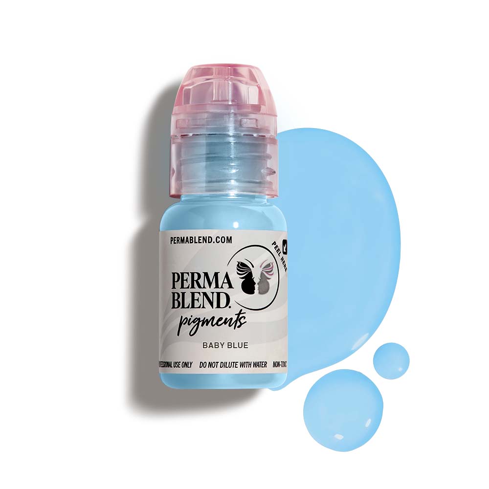 Perma Blend Baby Blue Tattoo Ink - Professional Quality, Vibrant Color for Tattoo Artists | Perfect for Tattooing, Body Art & Permanent Makeup