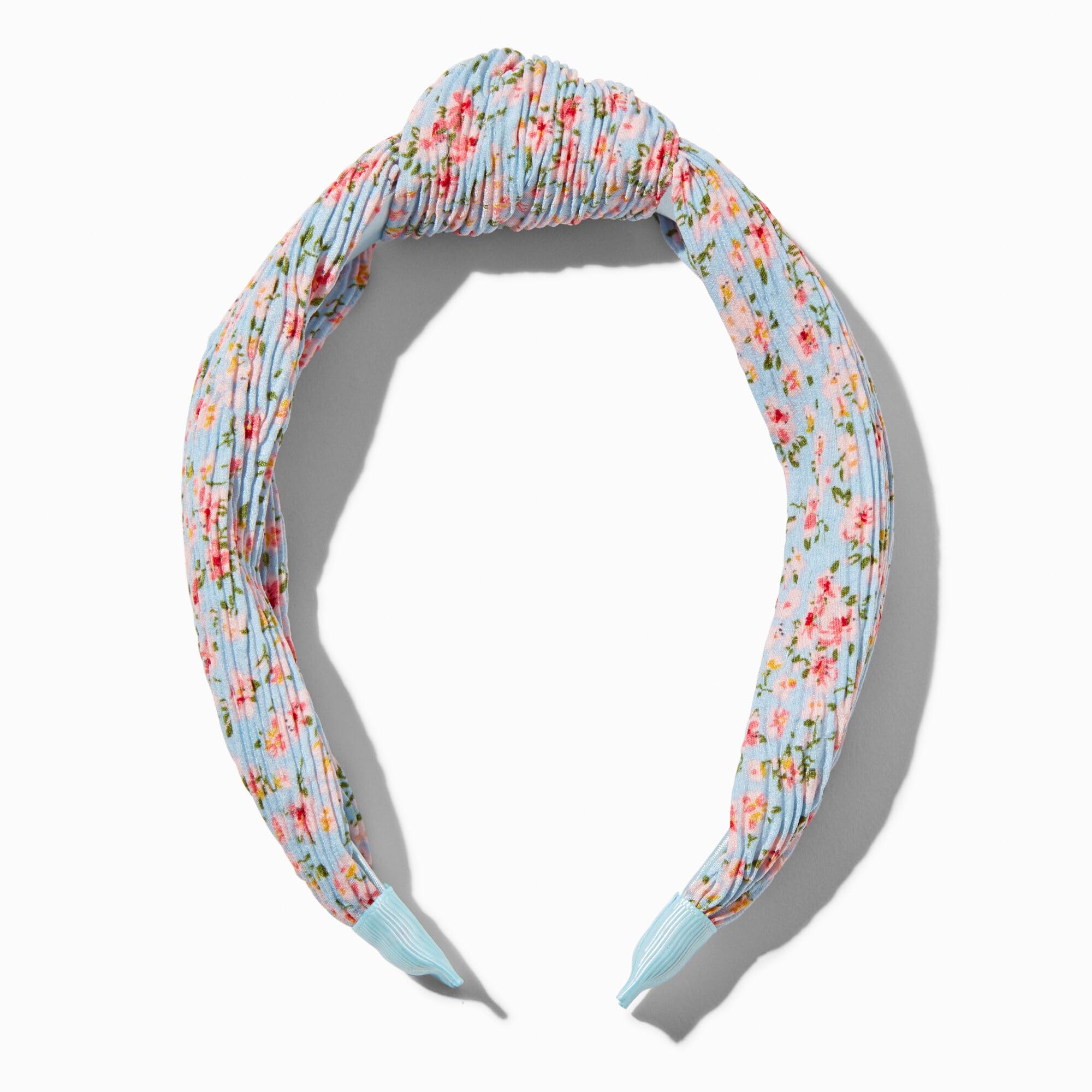Cute & Comfortable Knotted Headbands for Girls Age 8+, Tweens & Teens - Fashionable Hair Accessories in Pink & Blue Floral - Perfect for School, Parties & Everyday Wear