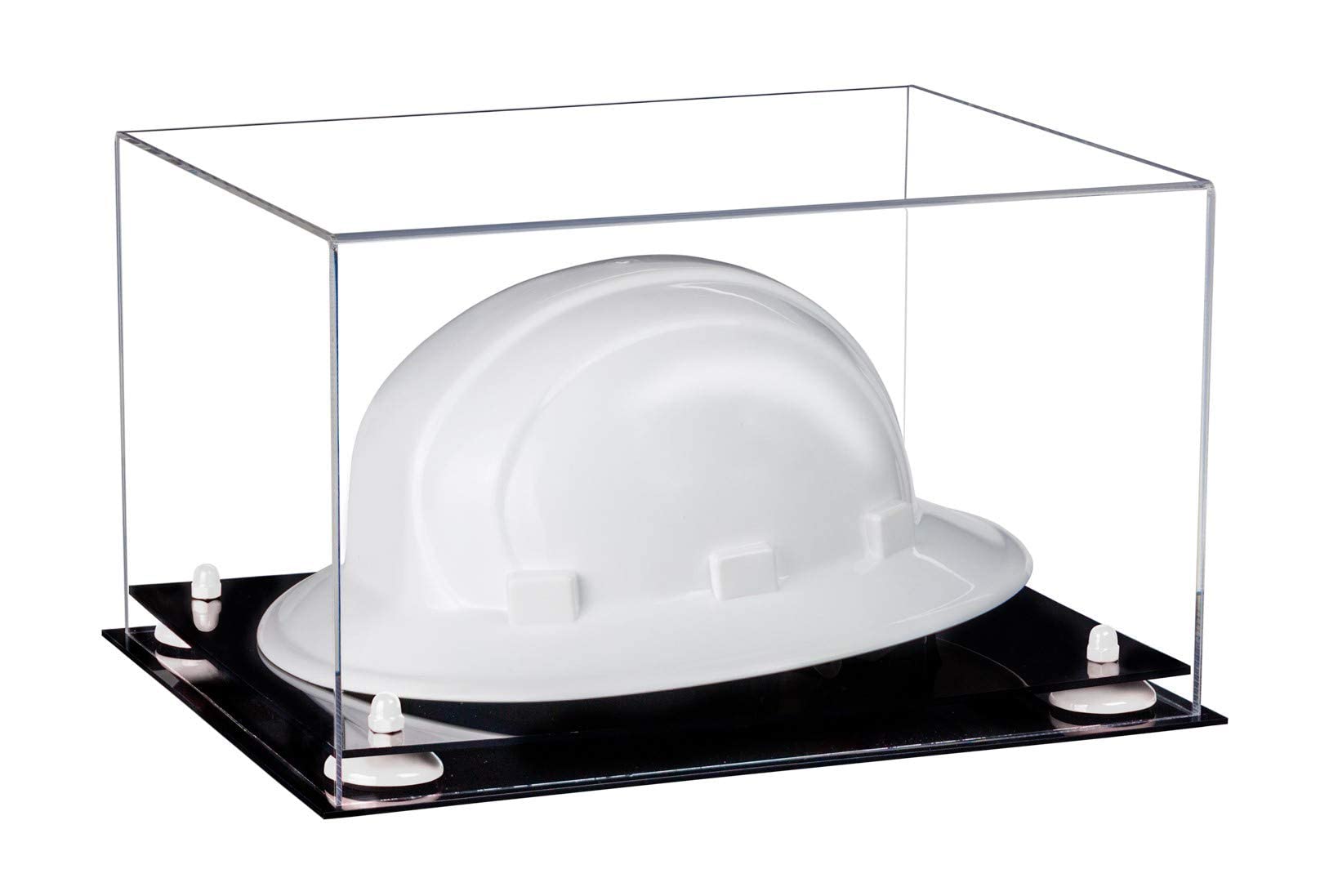 Clear Acrylic Large Helmet Display Case - Protective Hard Hat Showcase for Collectibles & Safety Gear - Perfect for Sports Memorabilia, Construction Equipment, and Industrial Safety Demonstrations