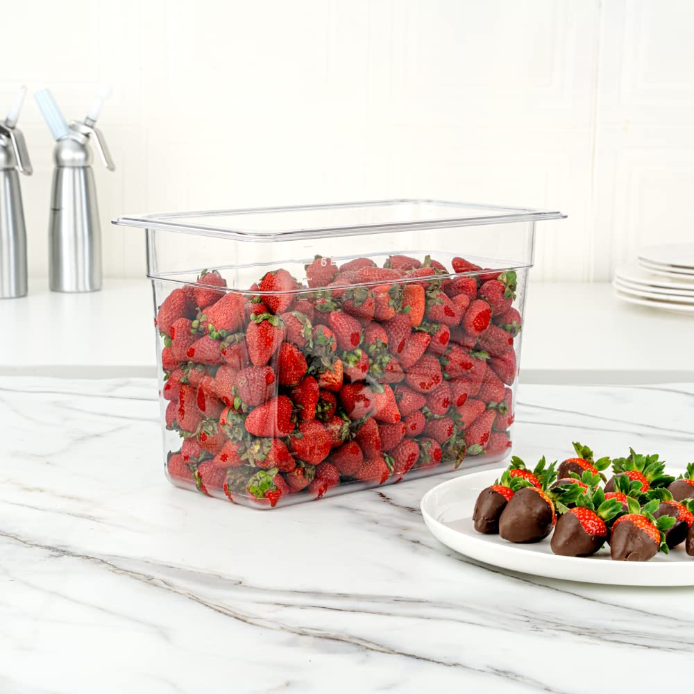 Met Lux 1/3 Size Food Storage Containers - 10 Pack 8-Inch Deep Rectangle Proofing Boxes with Graduated Measurements | Clear BPA-Free Plastic Food Grade Containers | Dishwasher Safe (Lids Sold Separately) | Perfect for Baking, Meal Prep & Leftovers Storage